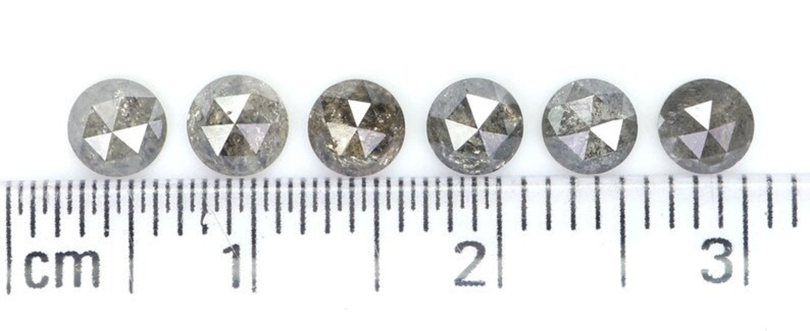 1.81 CT Natural Loose Round Shape Diamond Salt And Pepper Round Cut Diamond 3.90 MM Natural Black Grey Color Round Rose Cut Diamond NQ2060