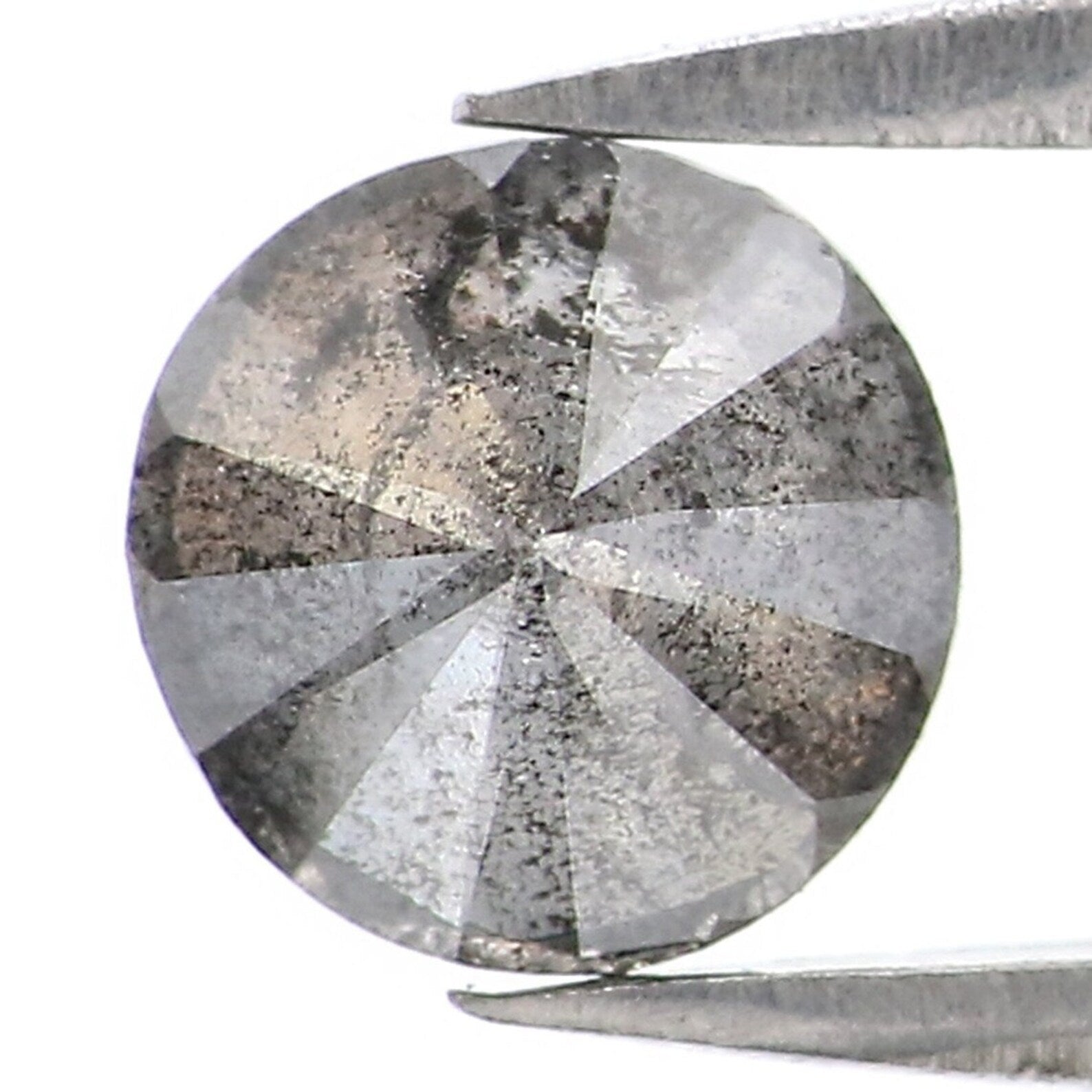 0.87 Ct Natural Loose Round Brilliant Cut Diamond Salt And Pepper Round Diamond 5.80 MM Natural Black Grey Color Round Cut Diamond QN9369