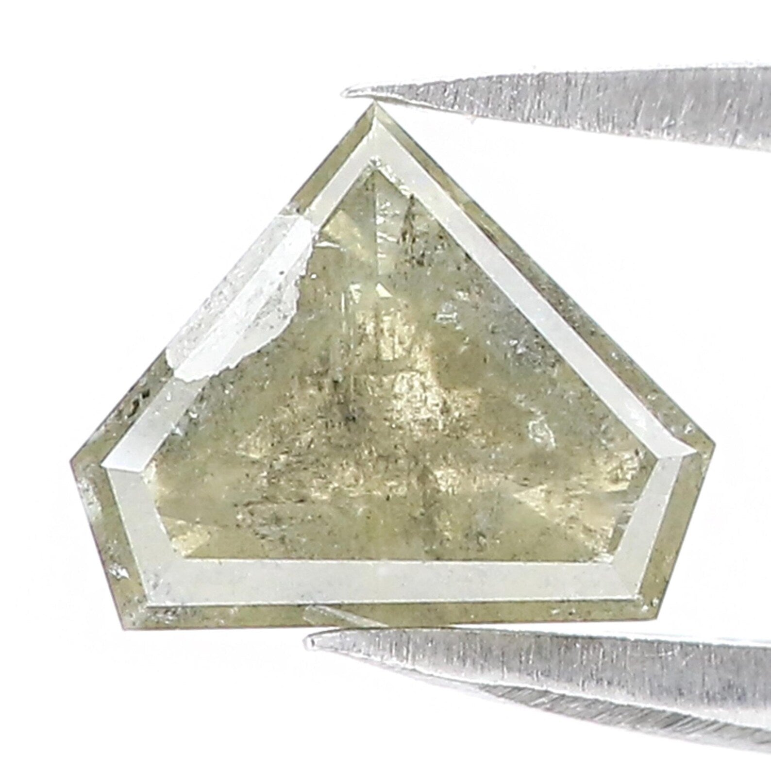 1.50 Ct Natural Loose Shield Diamond Grey Green Color Shield Diamond 7.00 MM Natural Loose Diamond Grey Color Shield Shape Diamond QN8819