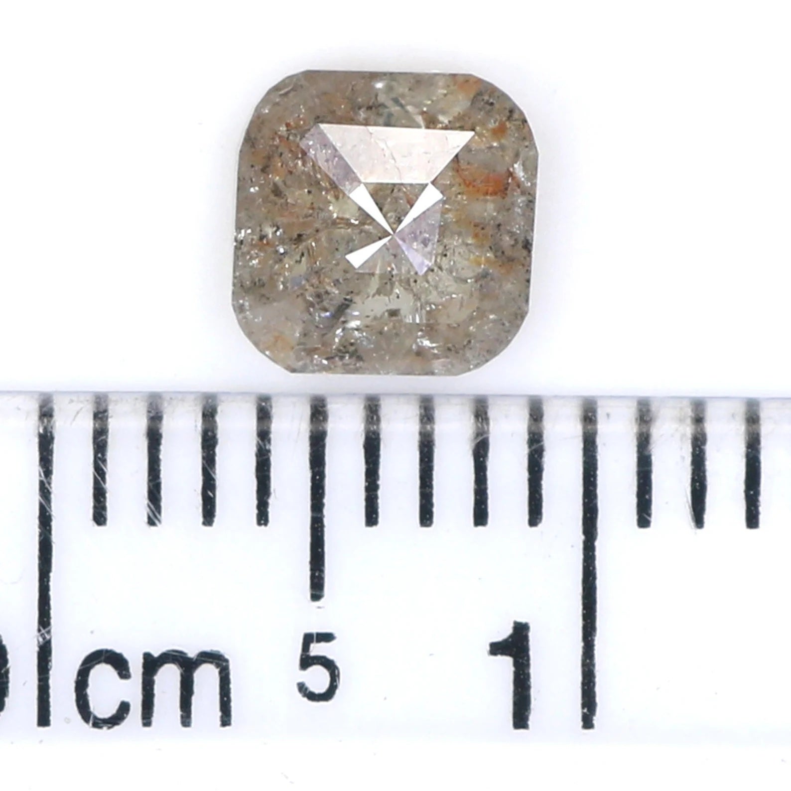 Natural Loose Cushion Grey Color Diamond 1.06 CT 5.60 MM Cushion Shape Rose Cut Diamond KDN8725