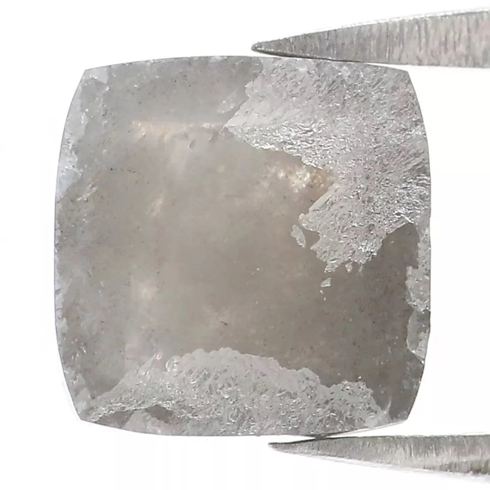 1.84 CT Natural Loose Cushion Shape Diamond Grey Color Cushion Diamond 7.35 MM Natural Diamond Grey Color Cushion Rose Cut Diamond NQ6507