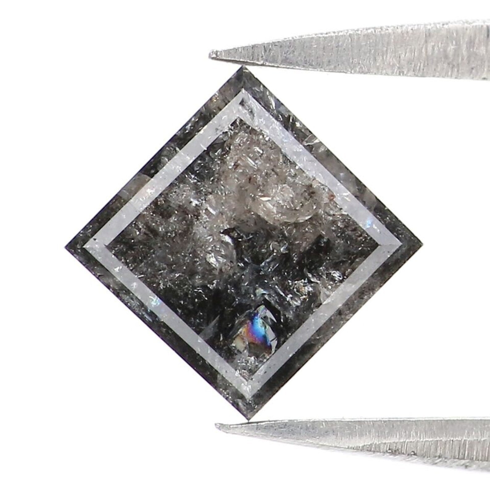 1.25 CT Natural Loose Kite Shape Diamond Salt And Pepper Kite Cut Diamond 8.00 MM Natural Loose Diamond Black Grey Kite Shape Diamond QN822