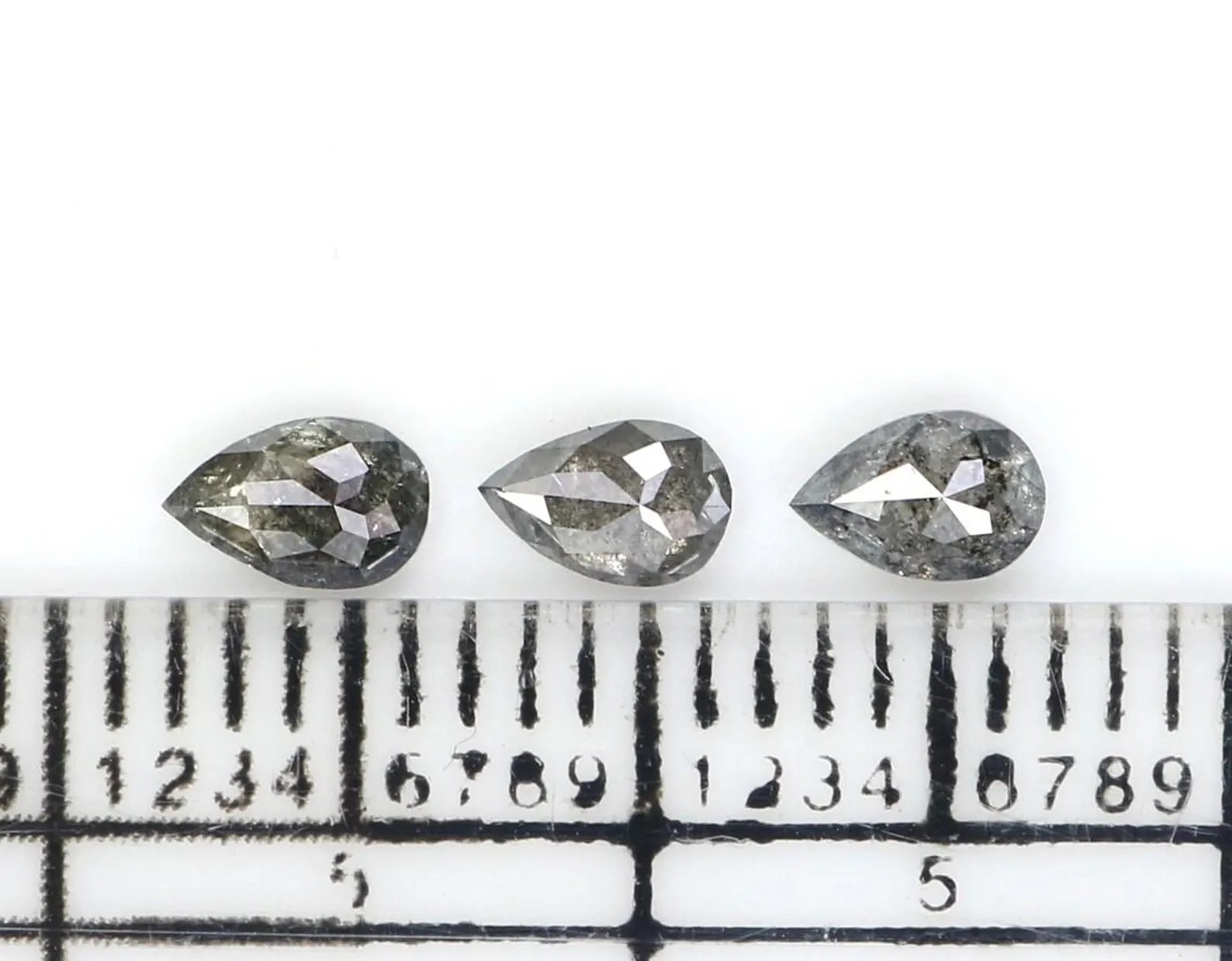0.49 CT Natural Loose Pear Shape Diamond Salt And Pepper Pear Diamond 4.40 MM Natural Diamond Black Grey Color Pear Rose Cut Diamond NQ2401
