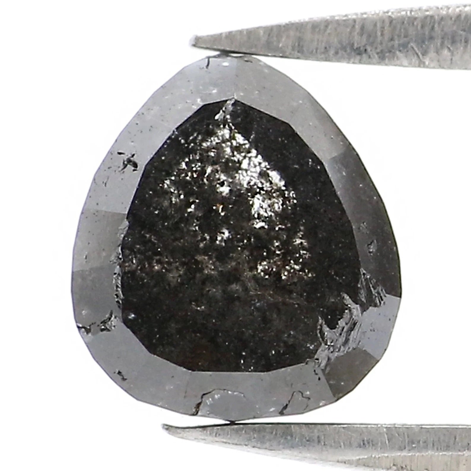 1.00 CT Natural Loose Pear Shape Diamond Salt And Pepper Pear Cut Diamond 6.35 MM Natural Loose Diamond Pear Shape Rose Cut Diamond QN9348