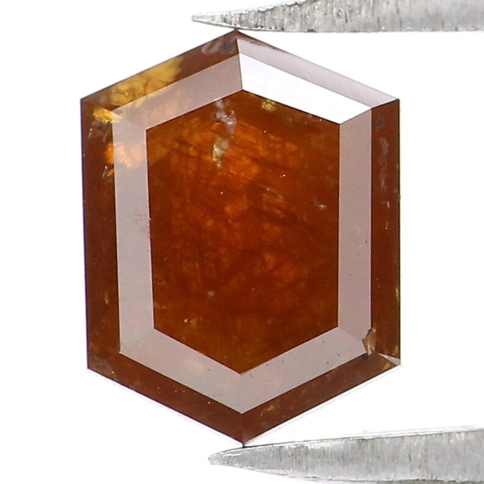 0.87 CT Natural Loose Hexagon Shape Diamond Brown Color Hexagon Cut Diamond 6.70 MM Natural Diamond Hexagon Shape Rose Cut Diamond NQ1847