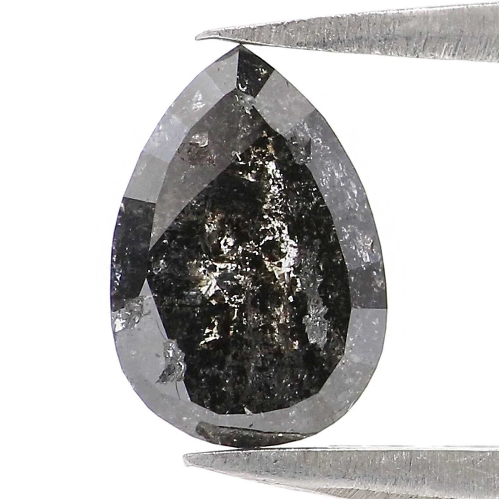 0.91 CT Natural Loose Pear Shape Diamond Salt And Pepper Pear Cut Diamond 7.60 MM Natural Loose Diamond Pear Shape Rose Cut Diamond NQ2463
