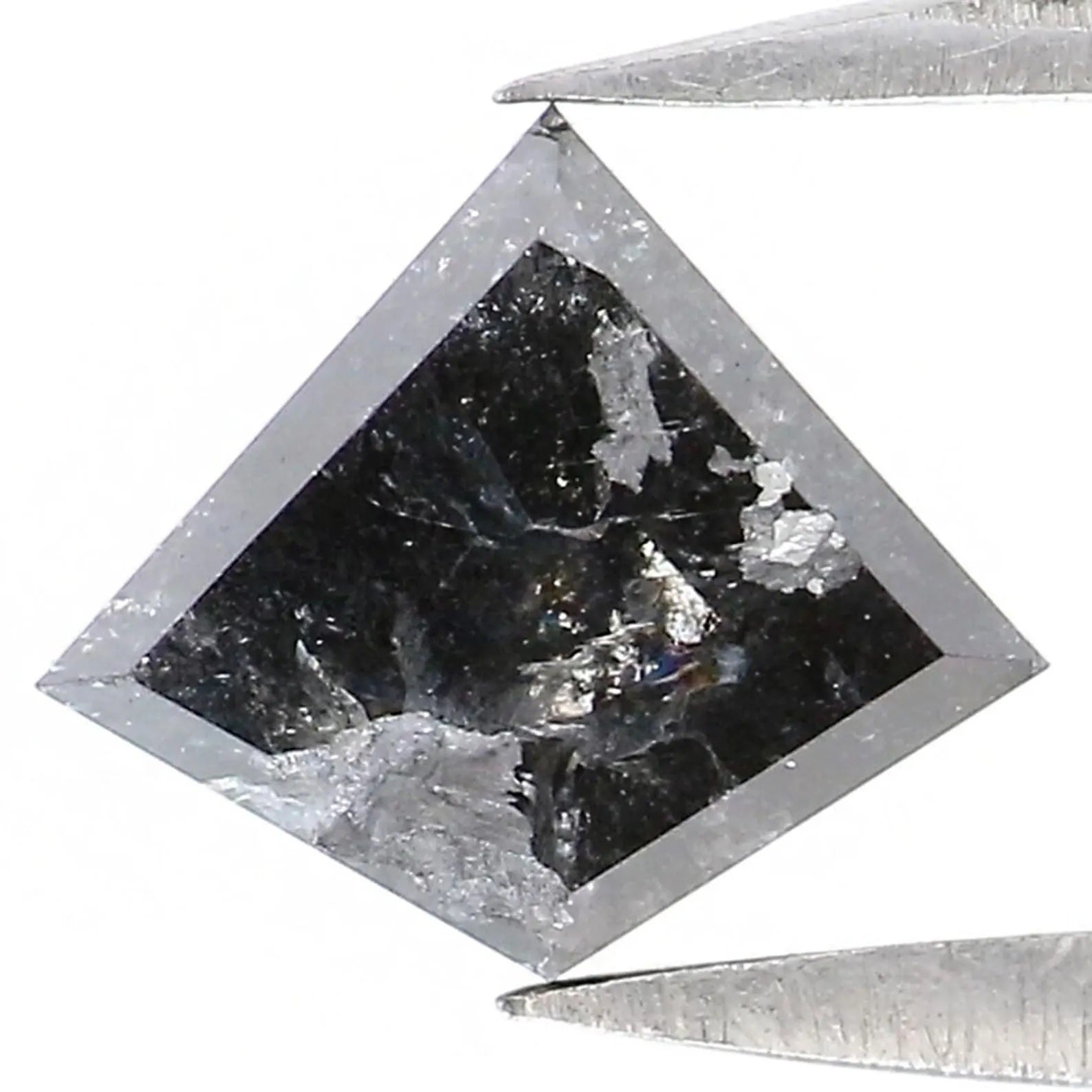 0.80 CT Natural Loose Shield Shape Diamond Black Color Shield Cut Diamond 7.40 MM Natural Loose Black Color Shield Rose Cut Diamond NQ9058