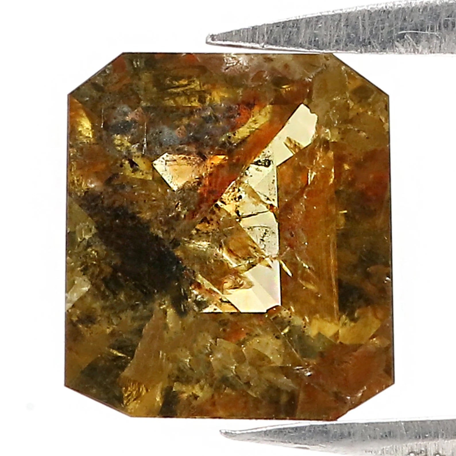 1.46 CT Natural Loose Radiant Shape Diamond Brown Color Radiant Cut Diamond Diamond 7.60 MM Natural Loose Radiant Rose Cut Diamond QN9224