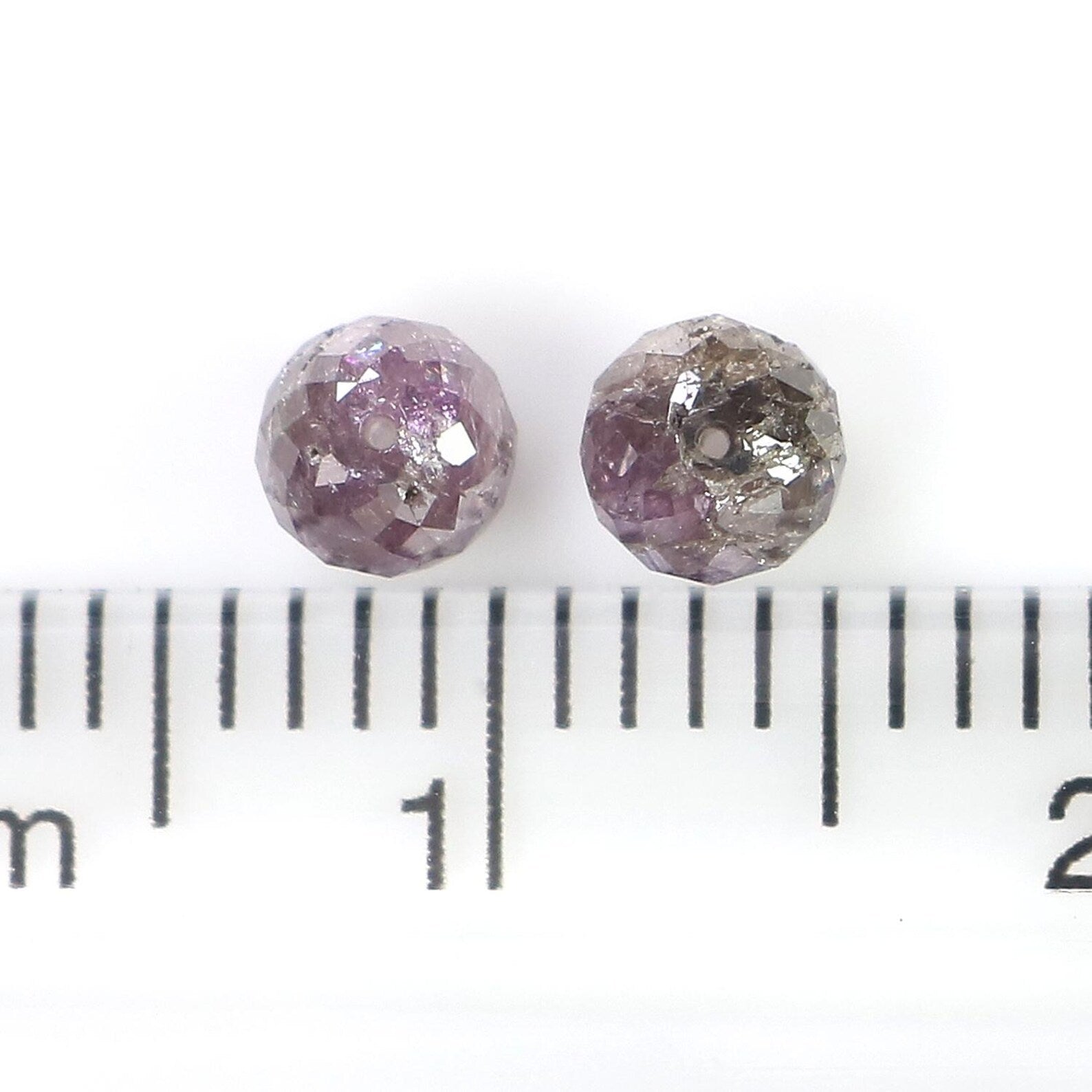 0.93 CT Natural Loose Bead Shape Pair Diamond Pink Color Bead Diamond 3.85 MM Natural Loose Diamond Pink Color Bead Rose Cut Diamond NQ728
