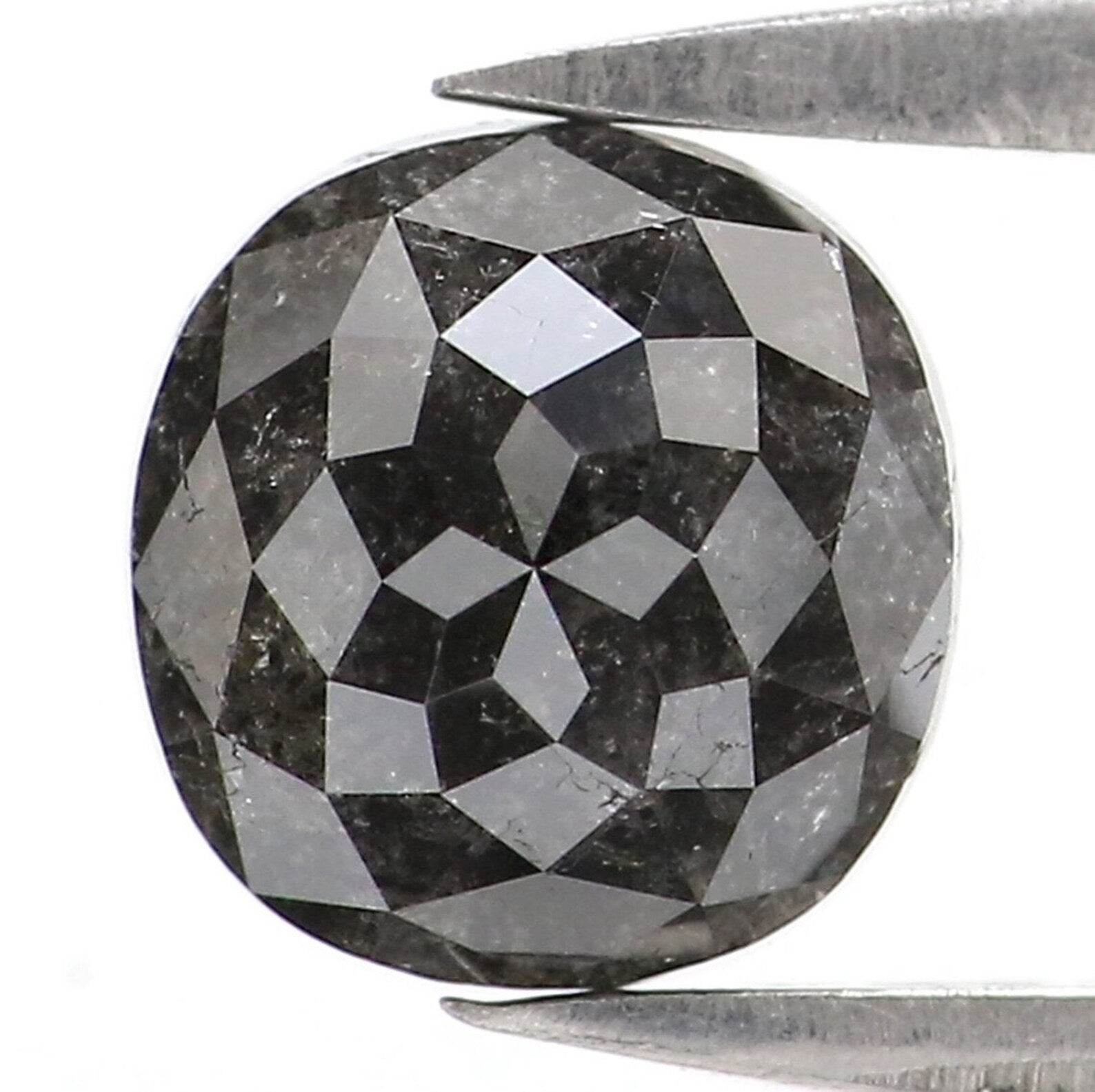 1.50 CT Natural Loose Cushion Diamond Salt And Pepper Diamond 6.35 MM Natural Loose Diamond Cushion Rose Cut Diamond Cushion Diamond NQ2388