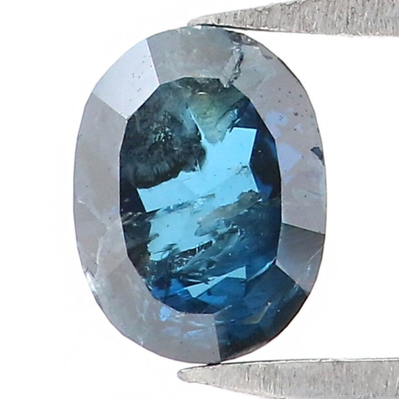 0.40 CT Natural Loose Oval Shape Diamond Blue Color Oval Cut Diamond 5.10 MM Natural Loose Diamond Blue Color Oval Rose Cut Diamond NQ9397