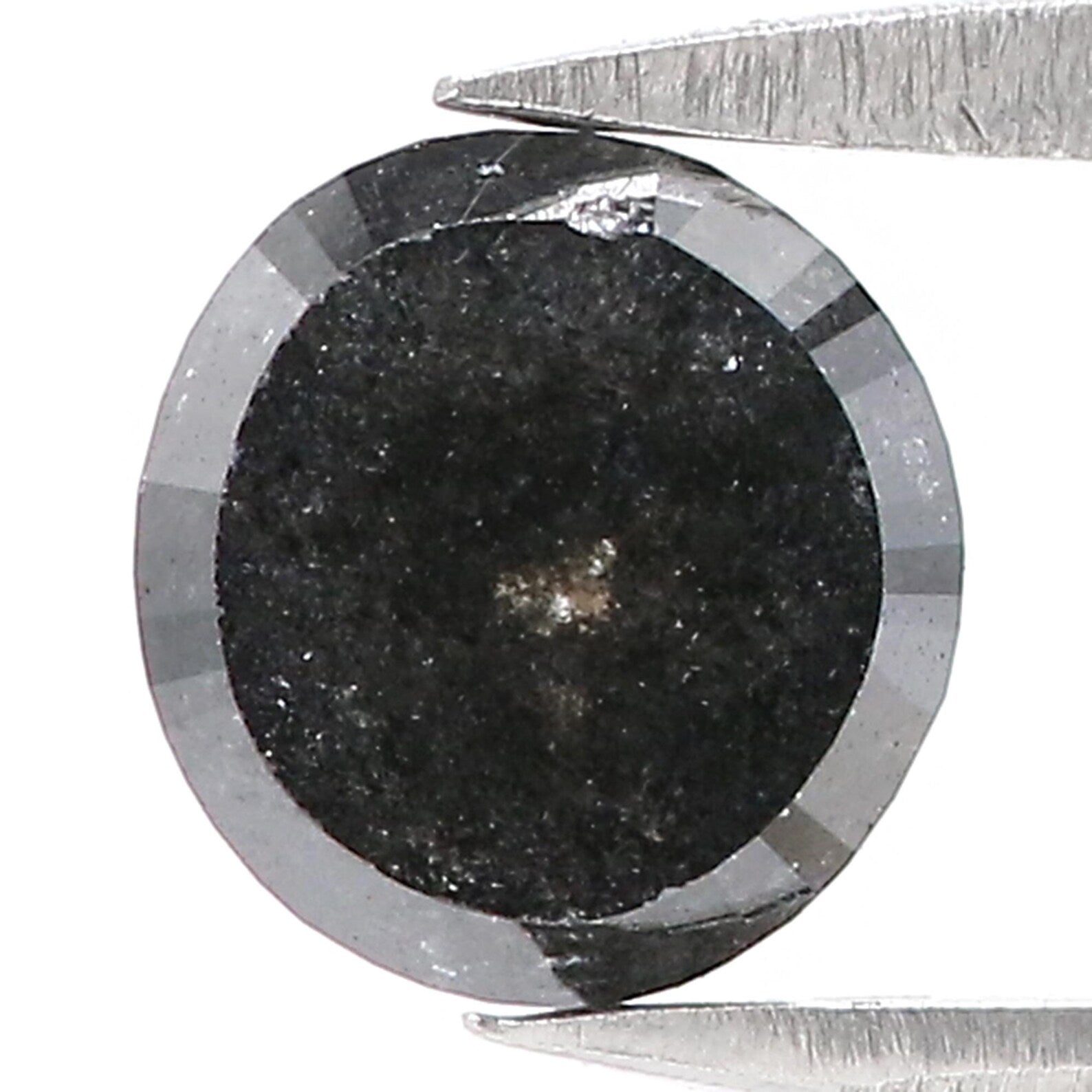 1.34 CT Natural Loose Round Shape Diamond Salt And Pepper Round Cut Diamond 6.50 MM Natural Black Grey Color Round Rose Cut Diamond NQ8073