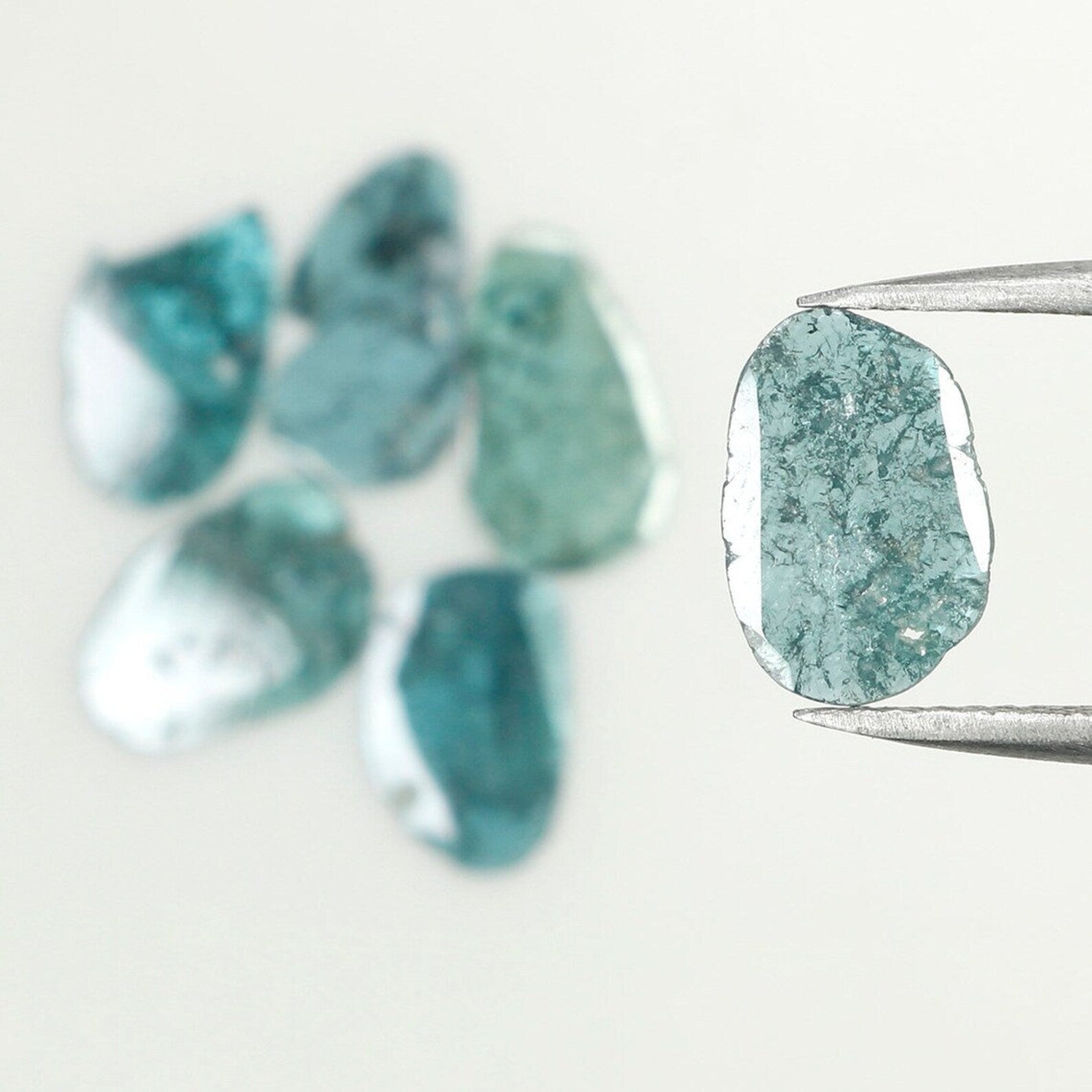 1.95 CT Natural Loose Slice Shape Diamond Blue Color Slice Diamond 9.00 MM Natural Slice Diamond Irregular Cut Slice Shape Diamond NQ1319