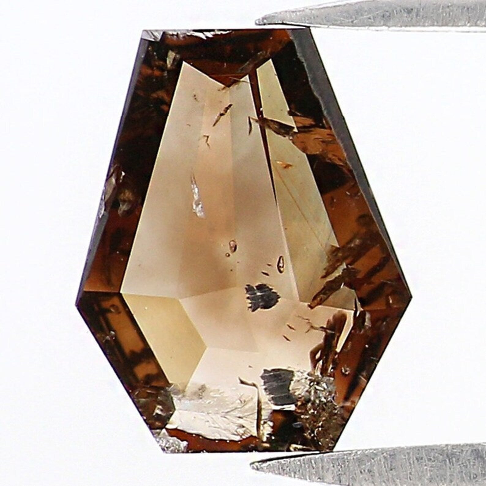 0.57 CT Natural Loose Coffin Shape Diamond Brown Color Coffin Cut Diamond 7.20 MM Natural Diamond Brown Color Coffin Rose Cut Diamond NQ8766