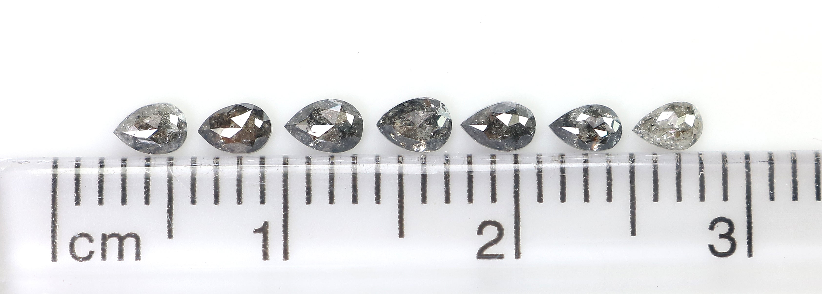 0.54 CT Natural Loose Pear Shape Diamond Salt And Pepper Pear Diamond 3.30 MM Natural Loose Black Grey Color Pear Rose Cut Diamond LQ2799
