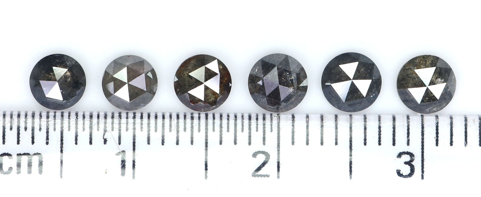 Natural Loose Rose Cut Salt And Pepper Diamond Black Grey Color 1.85 CT 3.97 MM Round Rose Cut Shape Diamond KDN2059
