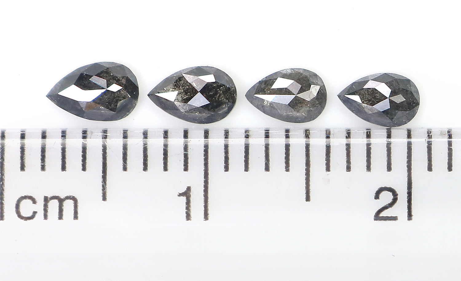 0.56 CT Natural Loose Pear Shape Diamond Salt And Pepper Pear Diamond 4.05 MM Natural Loose Black Grey Color Pear Rose Cut Diamond LQ2897