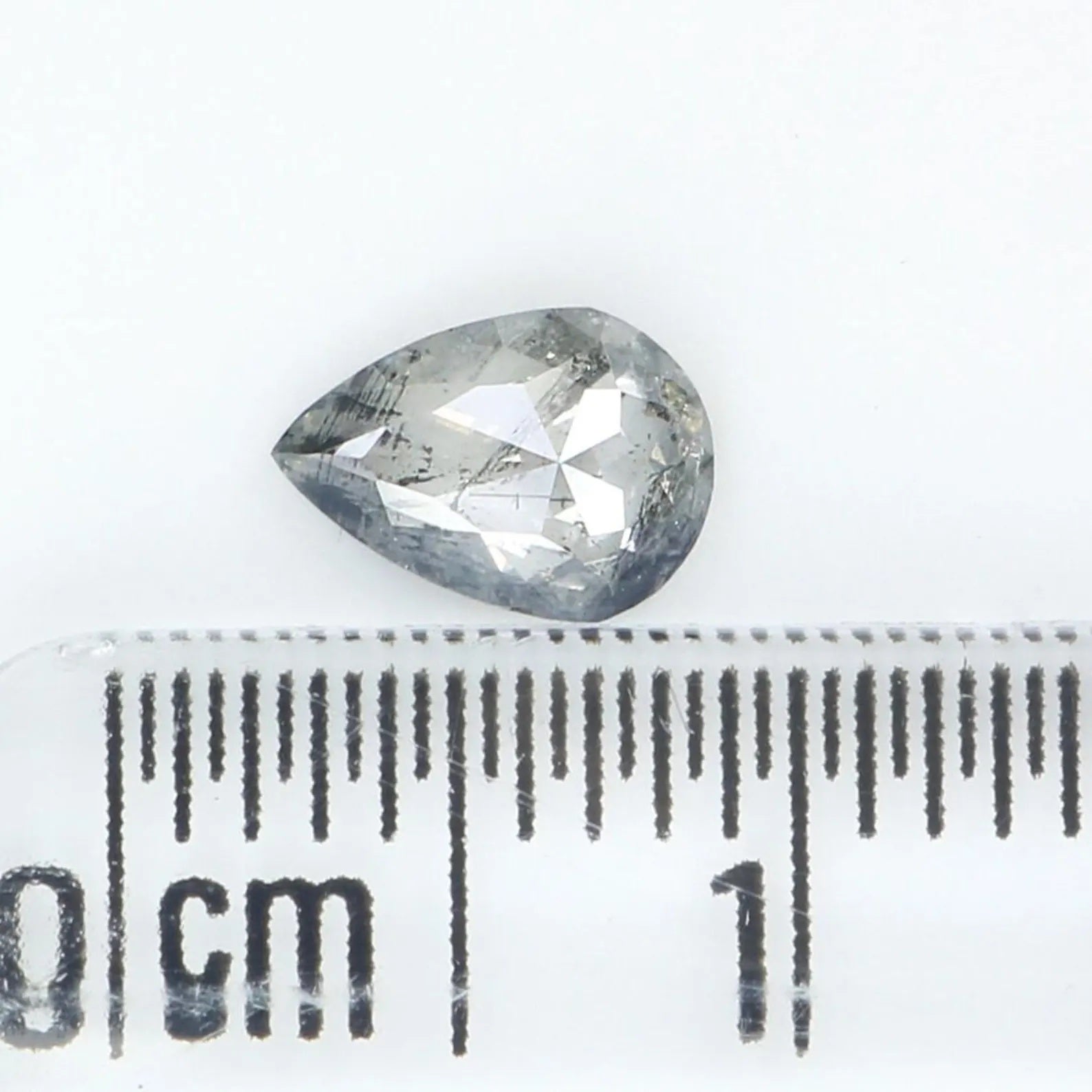 0.49 Ct Natural Loose Pear Shape Diamond Salt And Pepper Pear Cut Diamond 6.50 MM Natural Loose Black Grey Color Pear Rose Cut Diamond NQ365