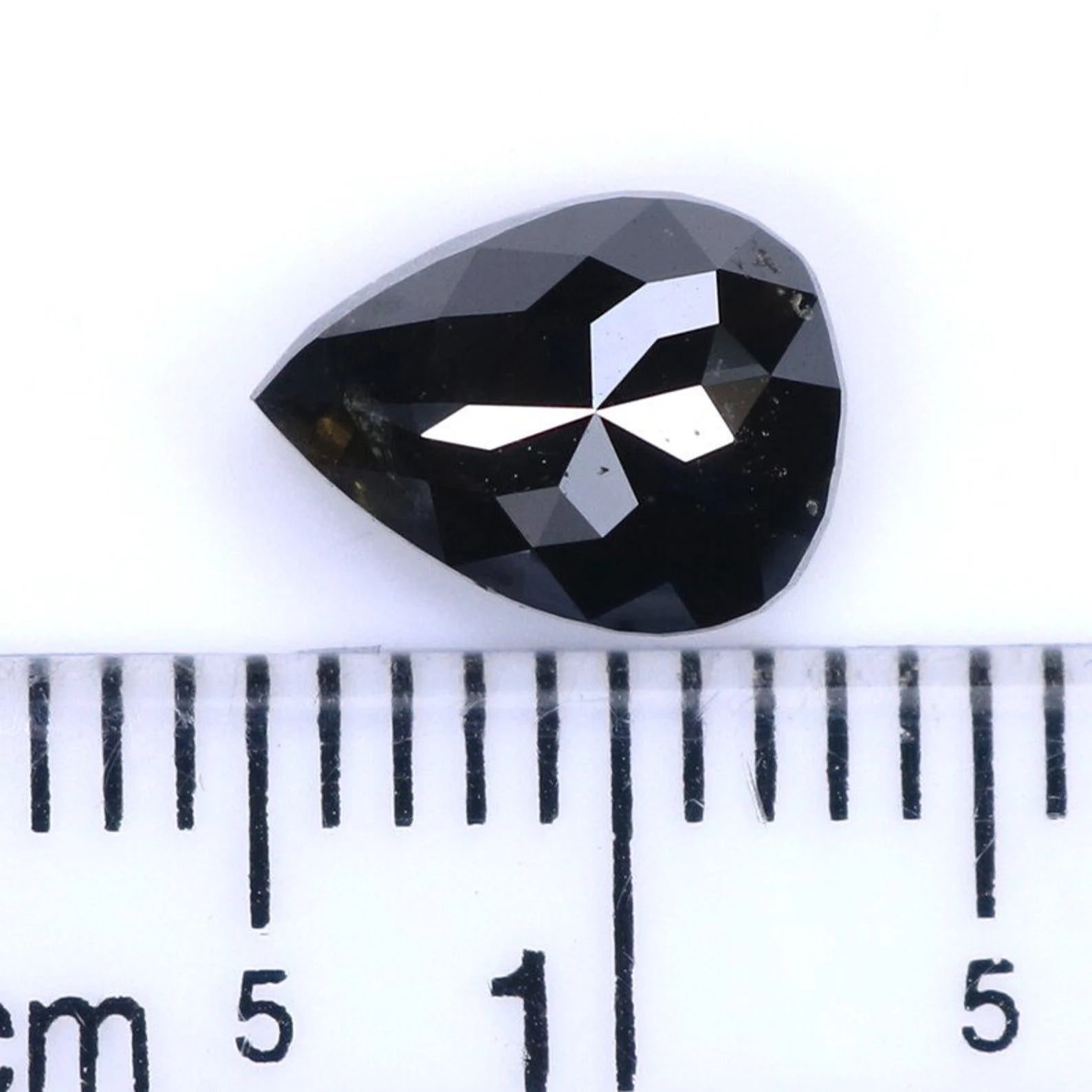 1.53 CT Natural Loose Pear Shape Diamond Black Brown Color Pear Cut Diamond 8.25 MM Natural Black Brown Color Pear Rose Cut Diamond NQ9263