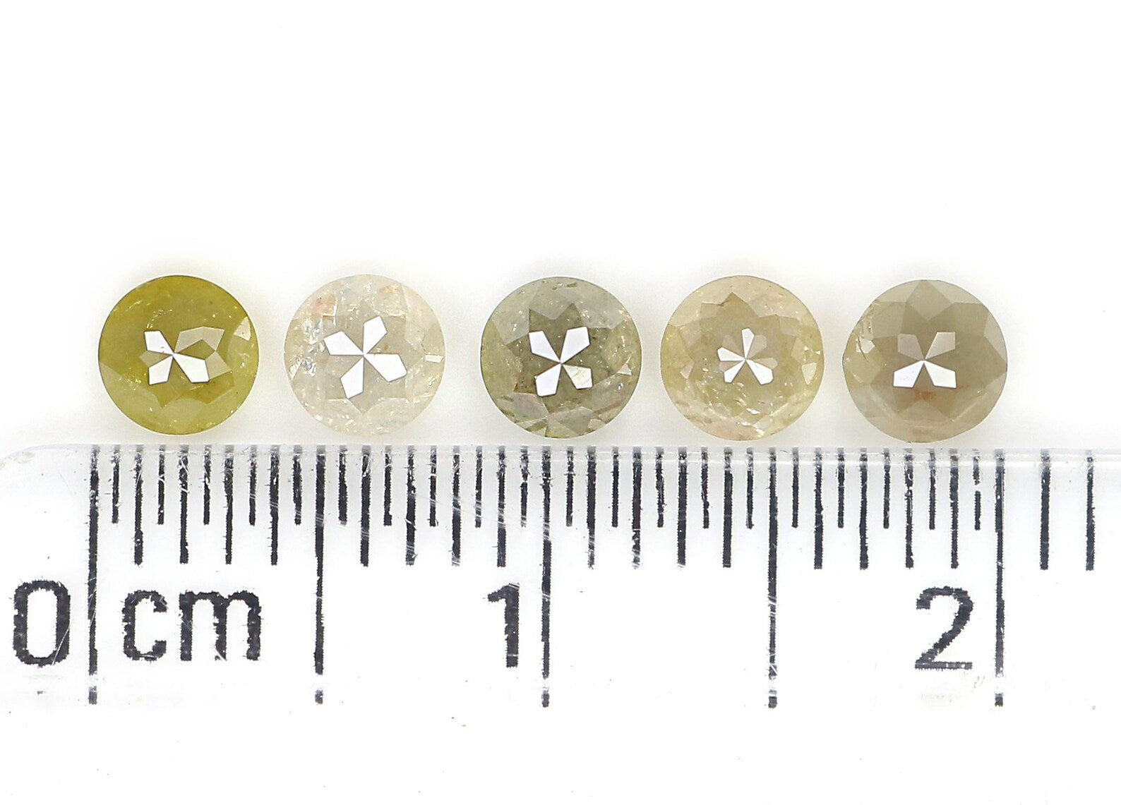 1.24 CT Natural Loose Round Rose Cut Diamond Grey Color Round Shape Diamond 3.50 MM Natural Loose Yellow Color Round Rose Cut Diamond NQ1759