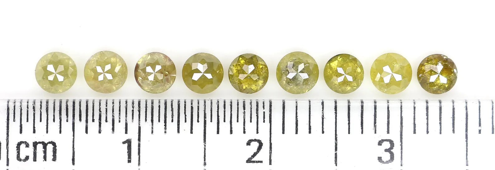 1.55 CT Natural Loose Round Rose Cut Diamond Yellow Color Round Shape Diamond 3.10 MM Natural Loose Green Color Round Rose Cut Diamond NQ417