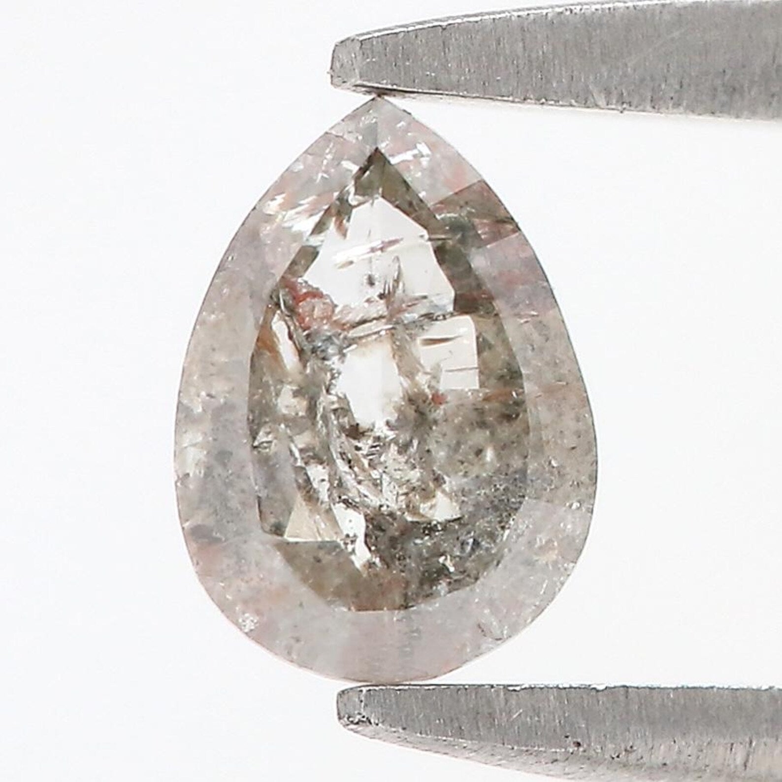 0.41 CT Natural Loose Pear Shape Diamond Salt And Pepper Pear Cut Diamond 5.95 MM Natural Loose Diamond Pear Shape Rose Cut Diamond QN554