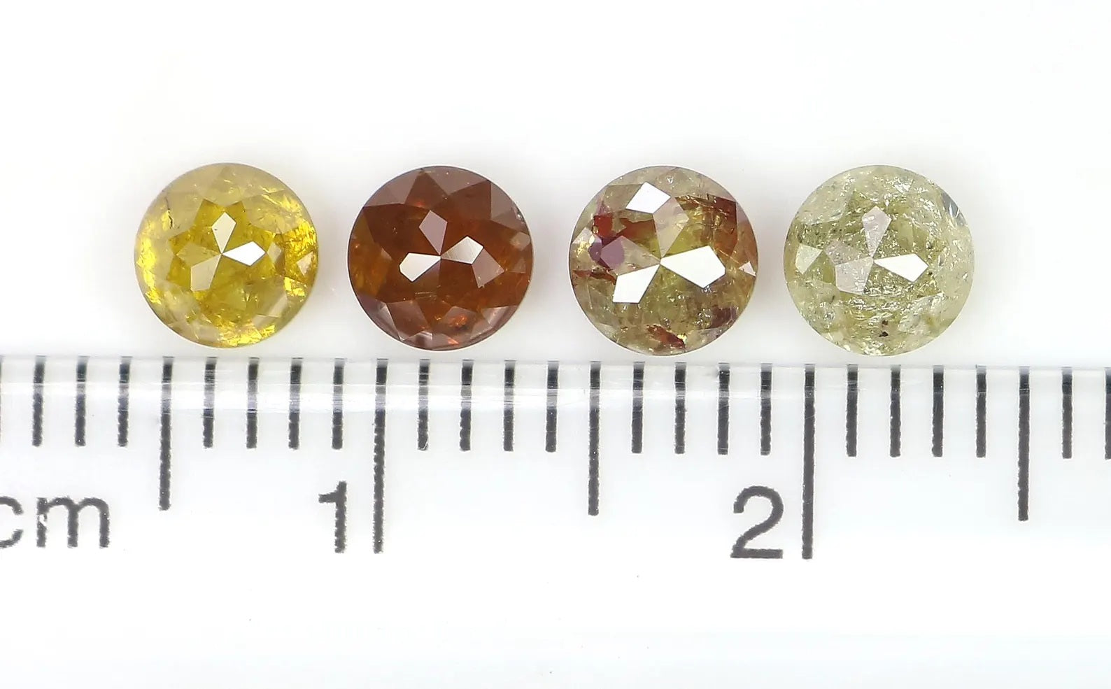 1.99 Ct Natural Loose Round Shape Diamond Yellow Color Round Cut Diamond 4.30 MM Natural Diamond Brown Color Round Rose Cut Diamond NQ1929