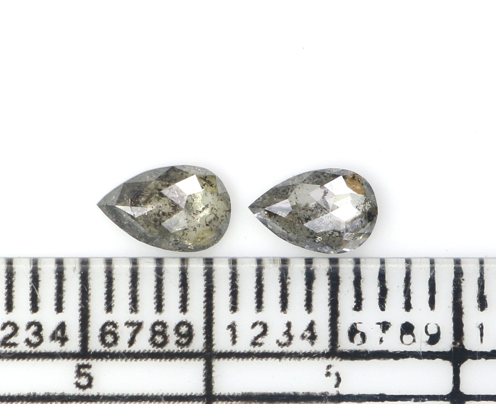 Natural Loose Pear Diamond, Salt And Pepper Pear Diamond, Natural Loose Diamond, Pear Rose Cut Diamond, 0.50 CT Pear Shape Diamond, KDN2277