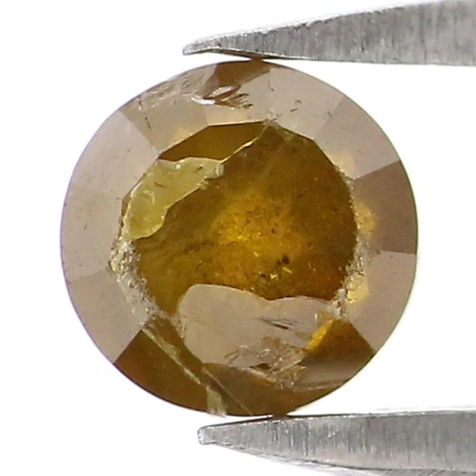 0.52 CT Natural Loose Round Rose Cut Diamond Yellow Color Round Shape Diamond 4.65 MM Natural Yellow Color Round Rose Cut Diamond NQ7251