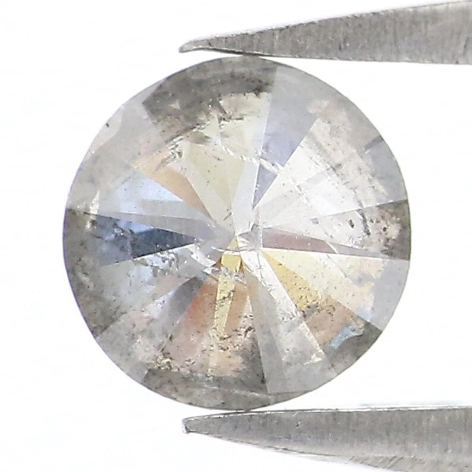 0.52 CT Natural Loose Round Shape Diamond Salt And Pepper Round Diamond 5.30 MM Natural Black Grey Color Round Brilliant Cut Diamond NQ1134