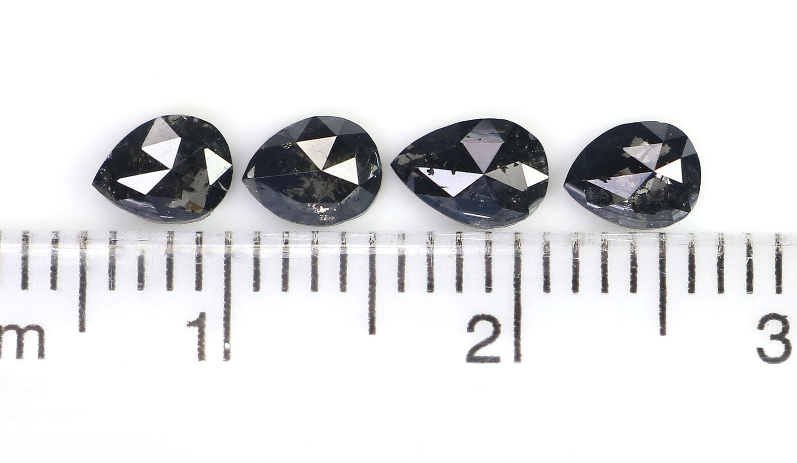 1.11 CT Natural Loose Pear Shape Diamond Black Color Pear Cut Diamond 4.80 MM Natural Loose Diamond Black Color Pear Rose Cut Diamond QN1673