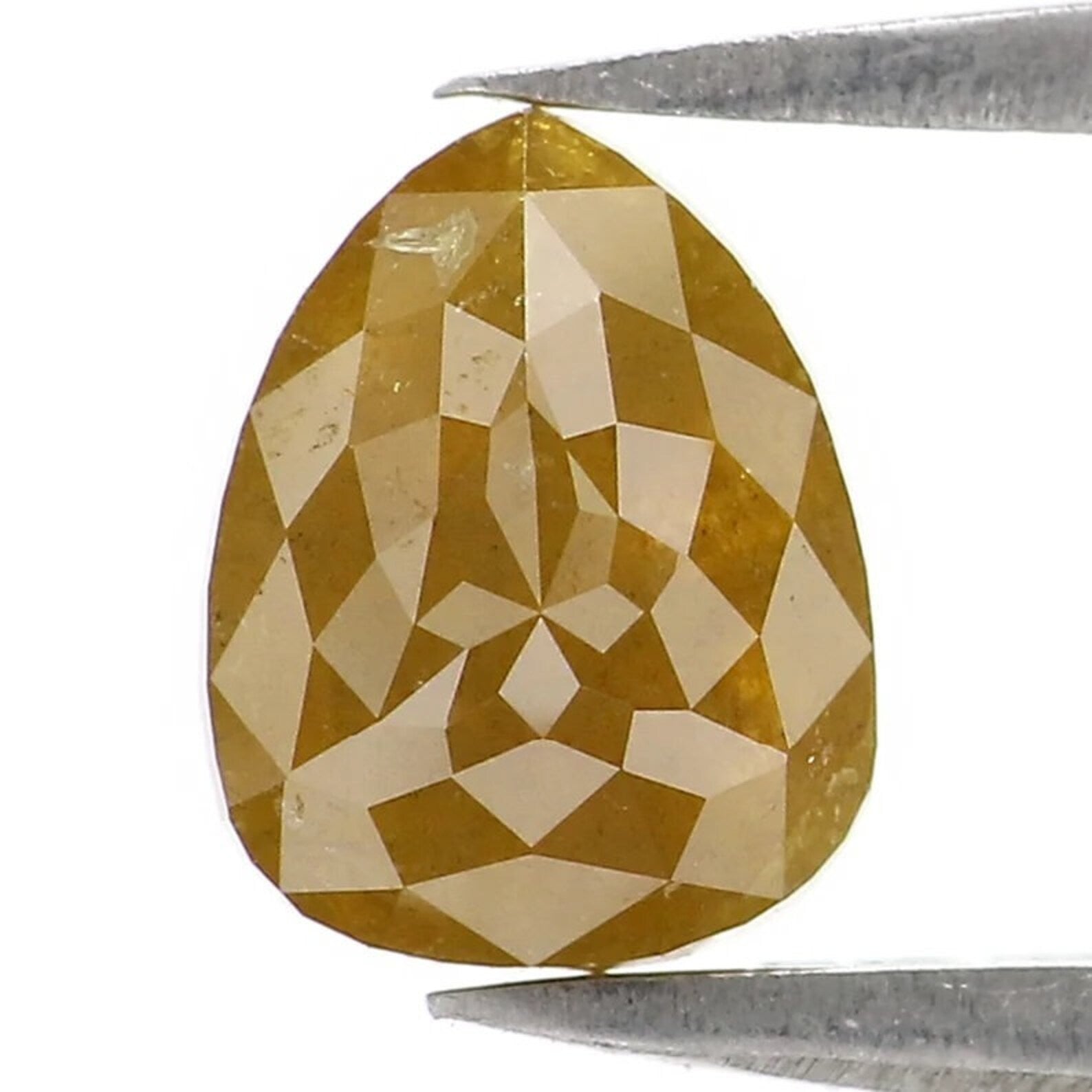 1.38 Ct Natural Loose Pear Shape Diamond Yellow Color Pear Cut Diamond 7.45 MM Natural Diamond Yellow Color Pear Rose Cut Diamond NQ9350