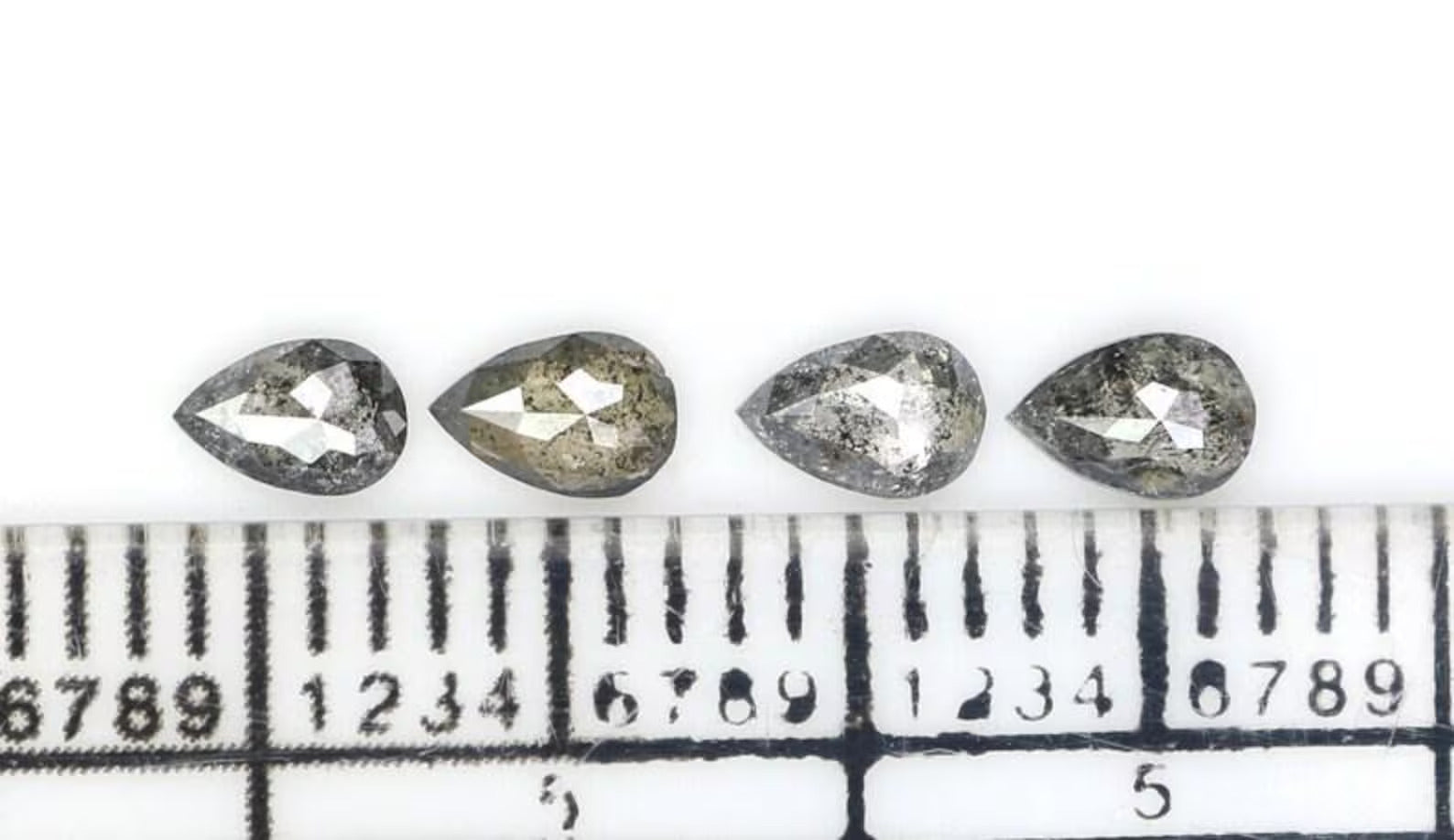 0.50 CT Natural Loose Pear Shape Diamond Salt And Pepper Pear Diamond 4.30 MM Natural Loose Black Grey Color Pear Rose Cut Diamond NQ2412