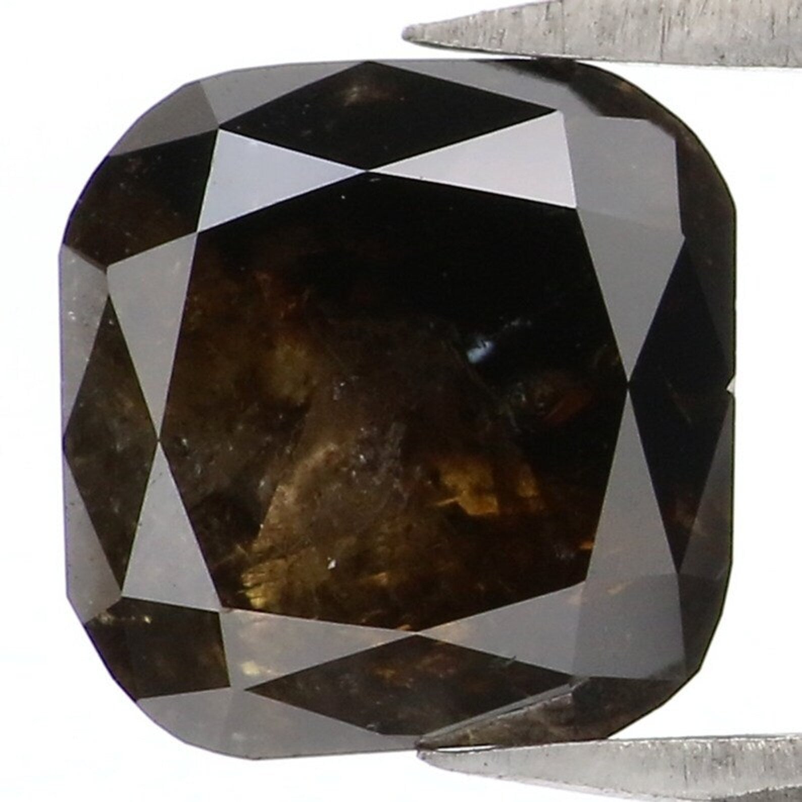 1.89 CT Natural Loose Cushion Shape Diamond Brown Color Cushion Diamond 7.00 MM Natural Diamond Black Color Cushion Rose Cut Diamond NQ8689