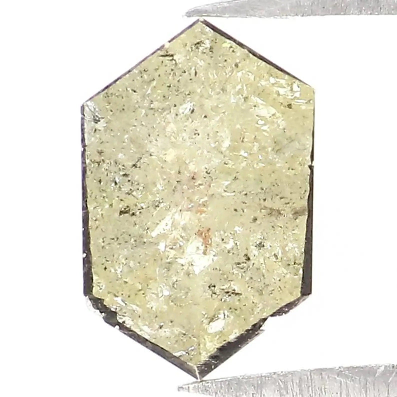 0.63 CT Natural Loose Hexagon Shape Diamond Yellow Color Hexagon Diamond 7.30 MM Natural Loose Yellow Color Hexagon Rose Cut Diamond NQ8191