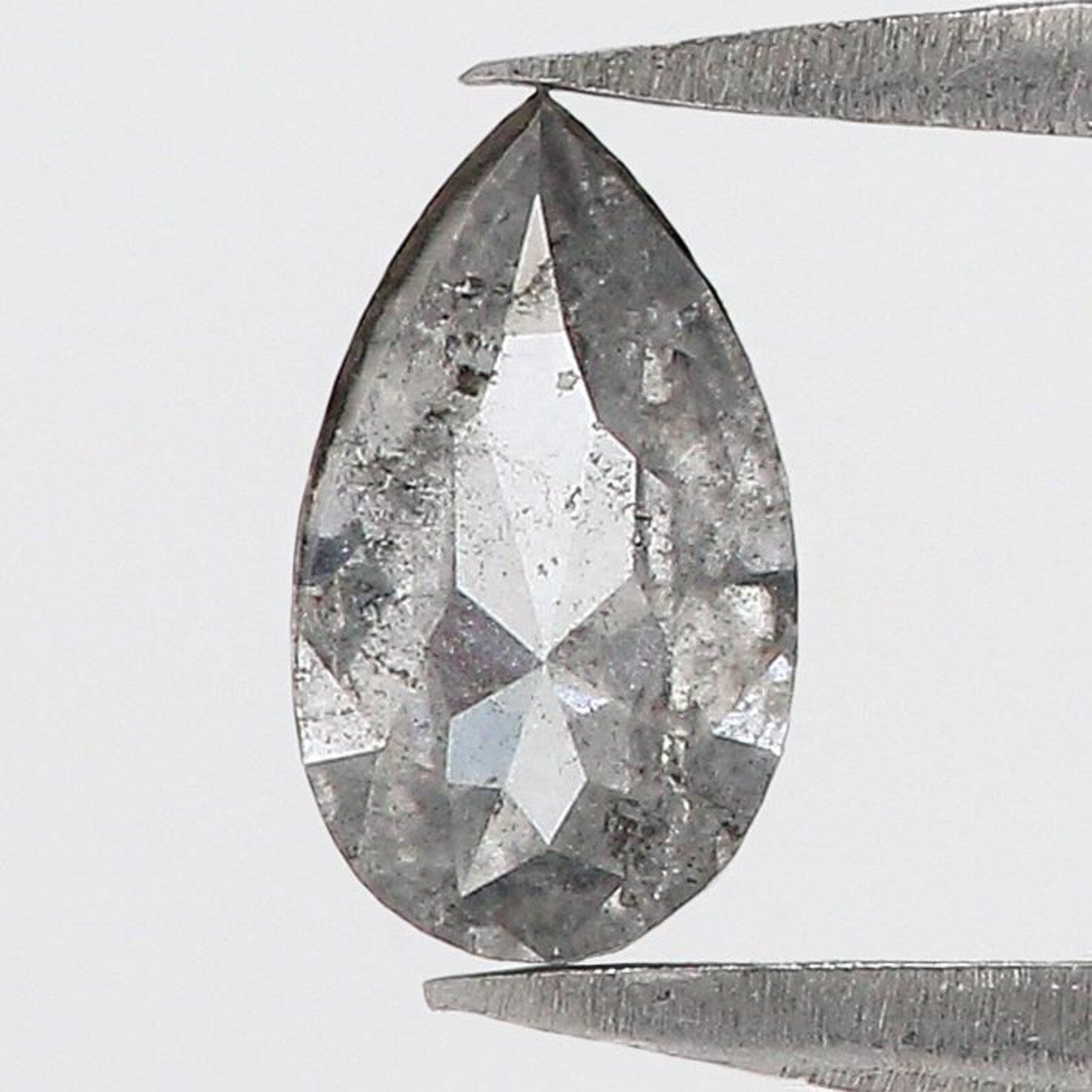 0.23 CT Natural Loose Pear Shape Diamond Salt And Pepper Pear Diamond 6.15 MM Natural Diamond Black Grey Color Pear Rose Cut Diamond QN2530