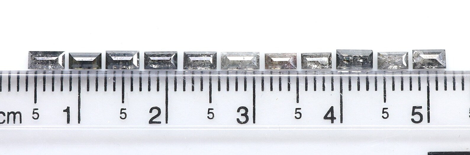 Natural Loose Baguette Salt And Pepper Diamond Black Grey Color 1.33 CT 3.50 MM Baguette Shape Rose Cut Diamond KDN1895