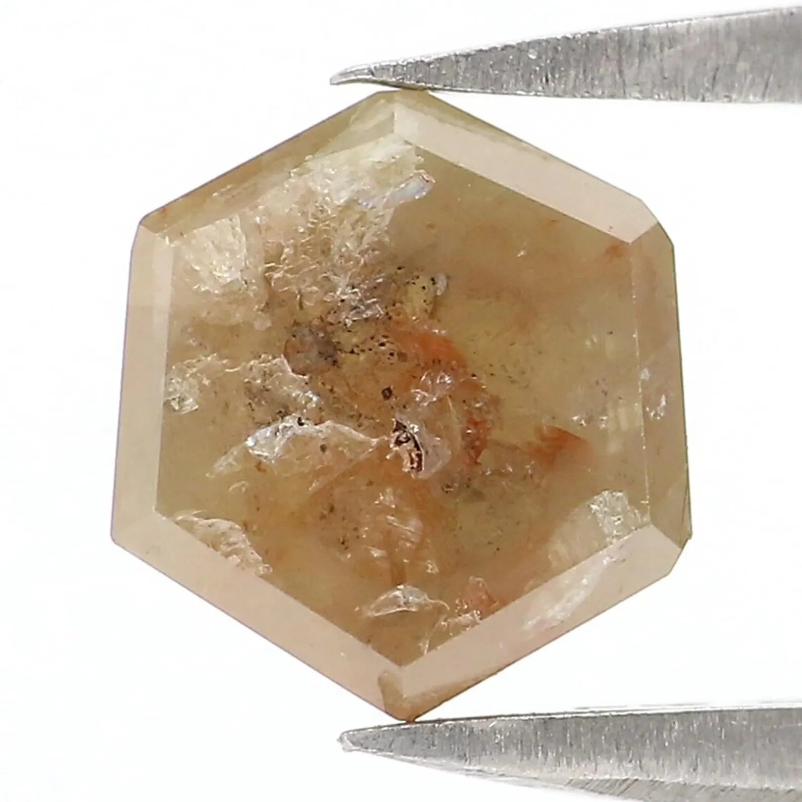 1.43 CT Natural Loose Hexagon Diamond Grey Color Hexagon Diamond 7.00 MM Natural Loose Diamond Grey Color Hexagon Rose Cut Diamond NQ8547