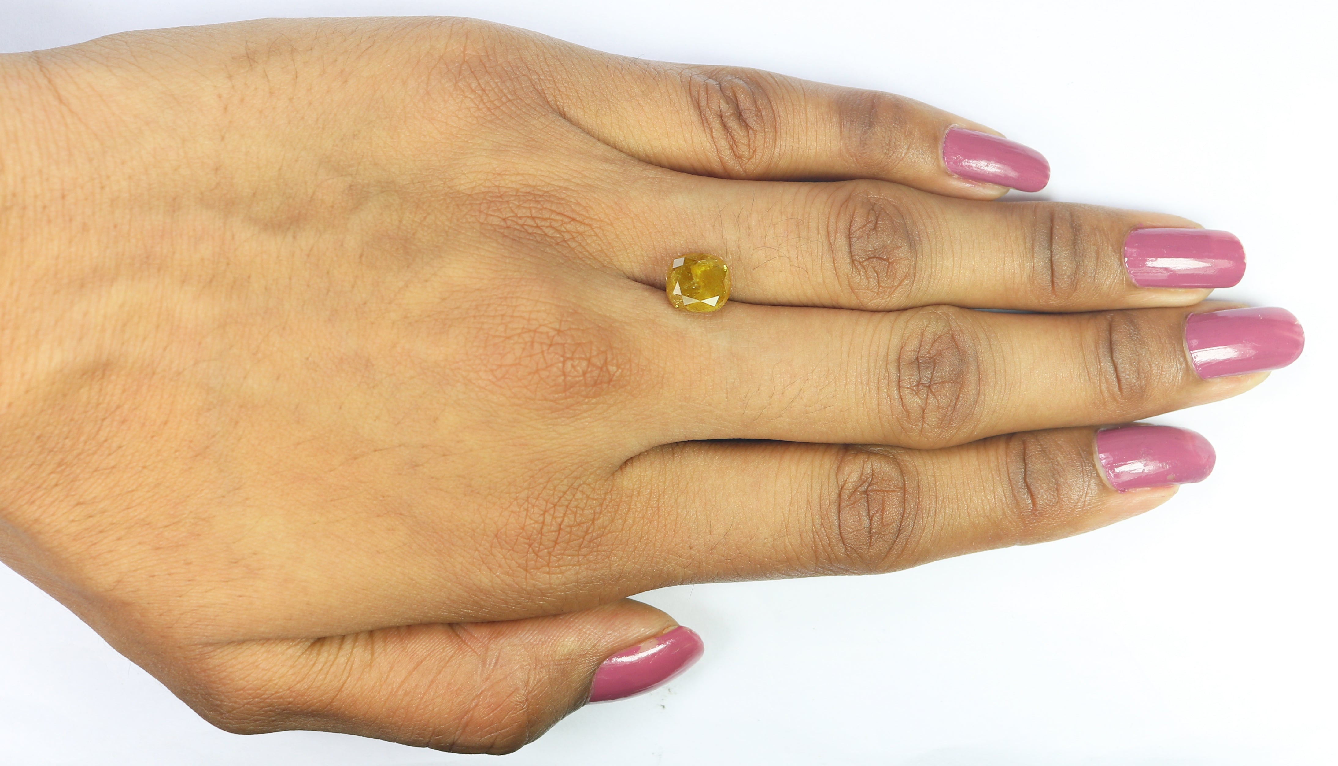 Natural Cushion Yellow Diamond 2.83 CT Loose Brilliant Cut Yellow Color Stone 7.65 MM Rustic Cushion Diamond Custom Engagement Ring L3645