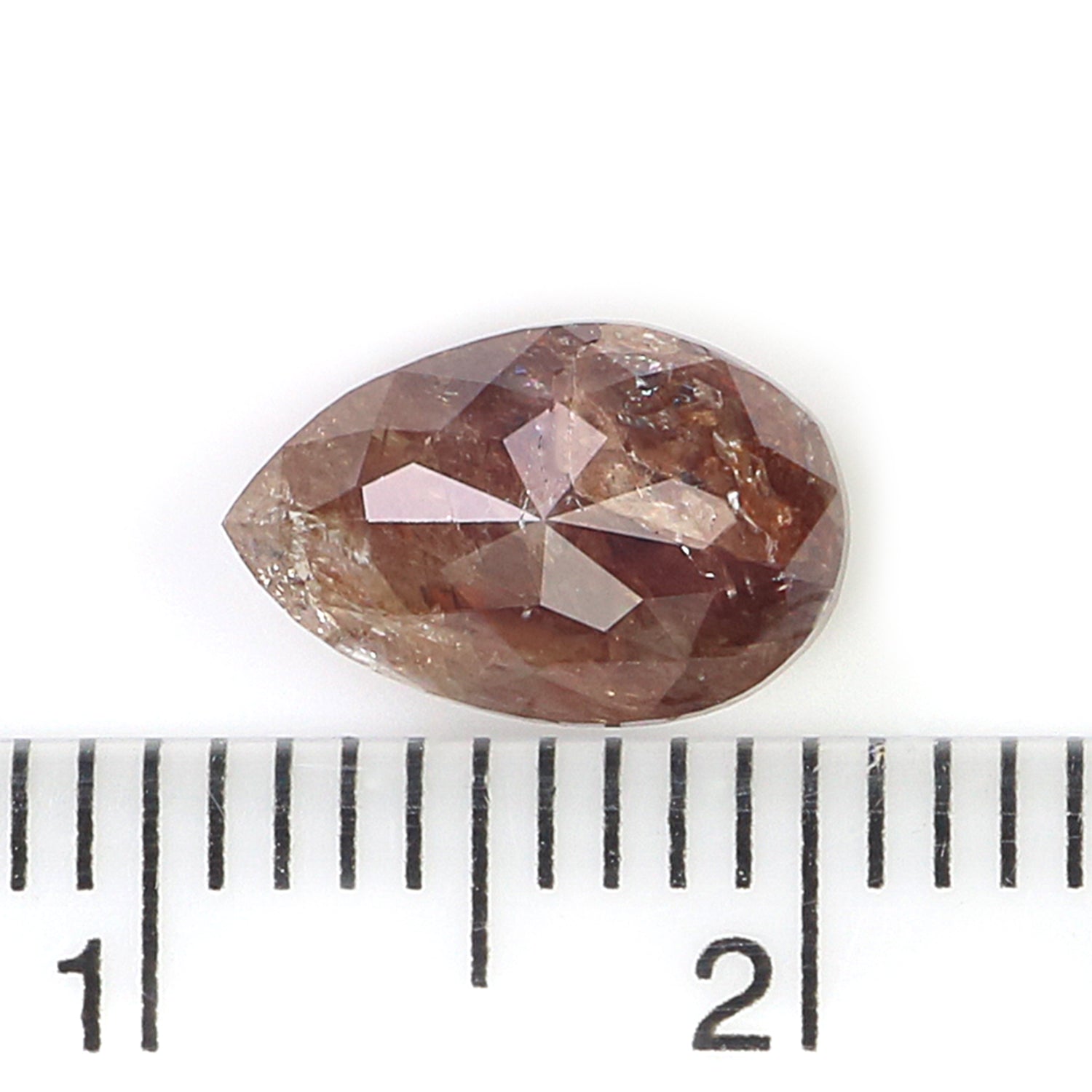 Natural Pear Brown Diamond 1.97 CT Loose Rose Cut Brown Stone 9.50 MM Rustic Diamond Pear Diamond For Custom Engagement Ring L3653