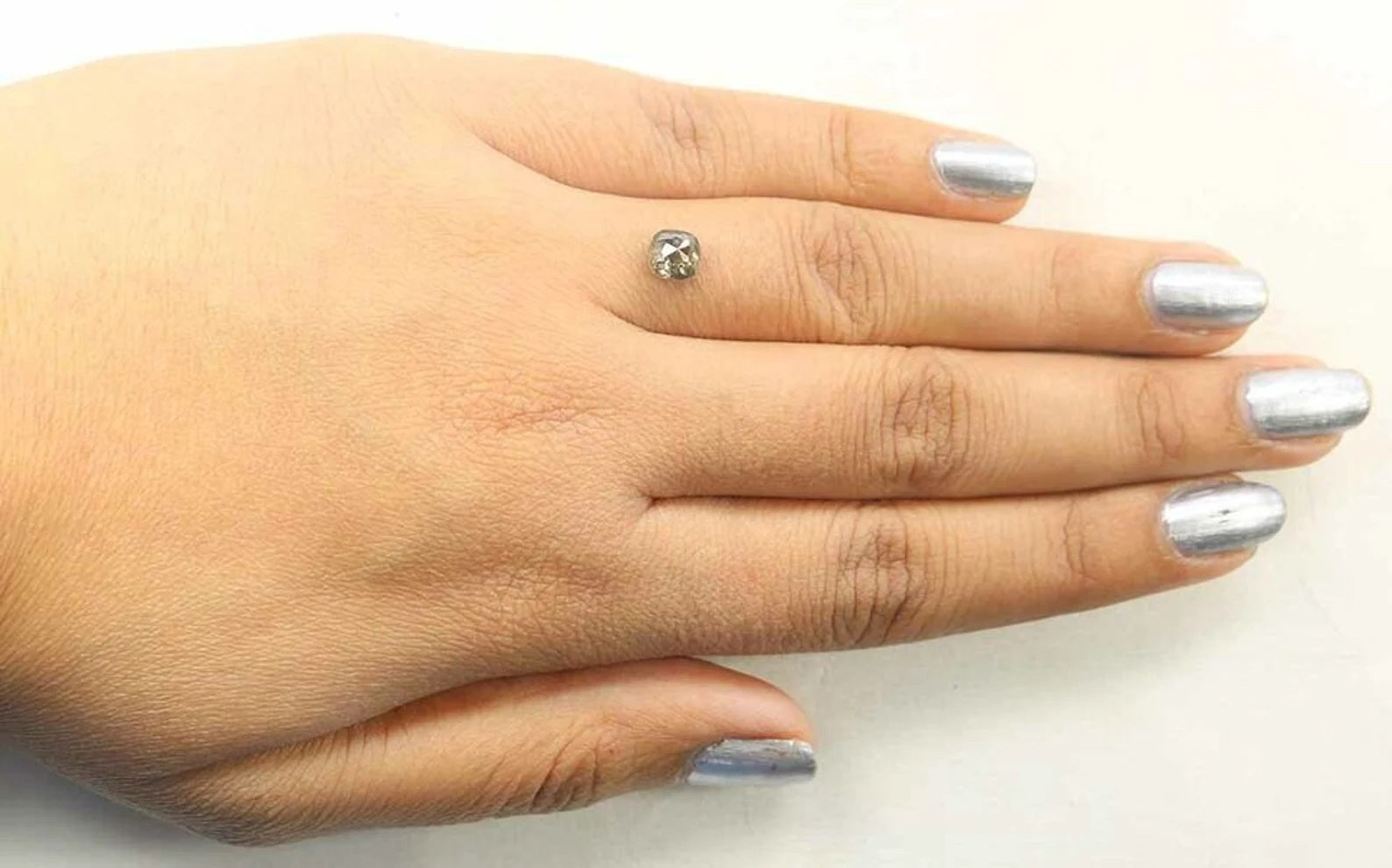 0.85 Ct Natural Loose Cushion Shape Diamond Salt And Pepper Cushion Cut Diamond 5.35 MM Natural Loose Diamond Cushion Rose Cut Diamond QN709