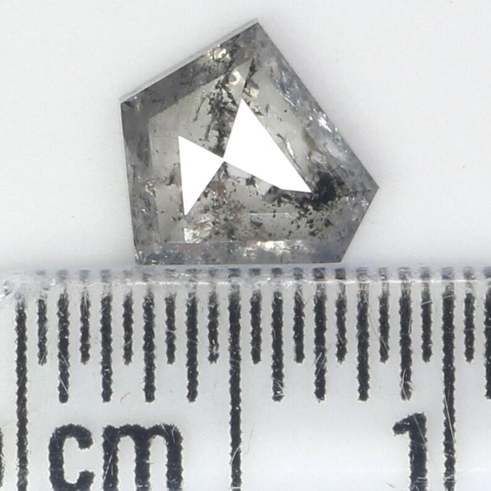 0.78 Ct Natural Loose Pentagon Shape Diamond Salt And Pepper Pentagon Diamond 6.45 MM Natural Loose Diamond Pentagon Rose Cut Diamond NQ927