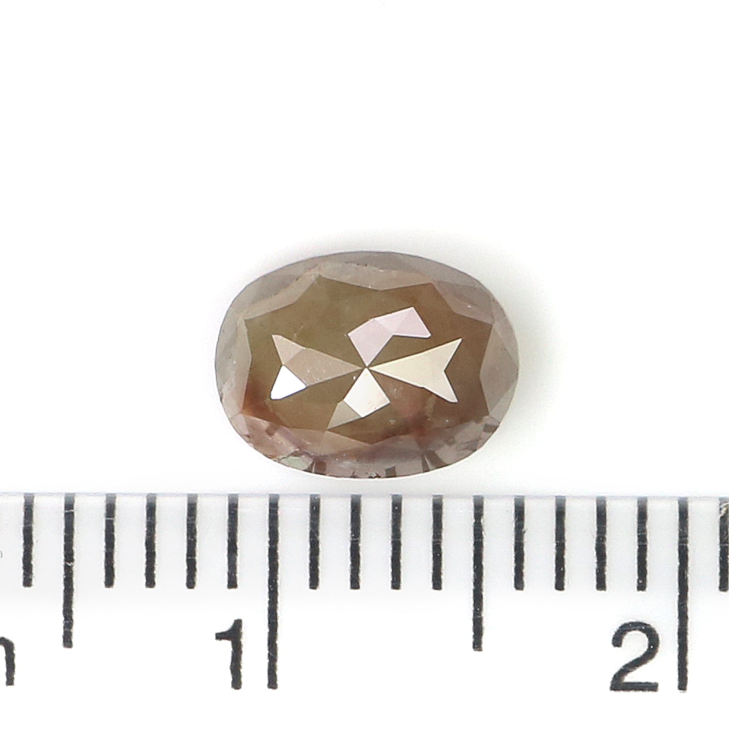 Natural Oval Brown Diamond 1.28 CT Loose Rose Cut Brown Stone 7.40 MM Rustic Diamond Oval Diamond For Custom Engagement Ring L3659