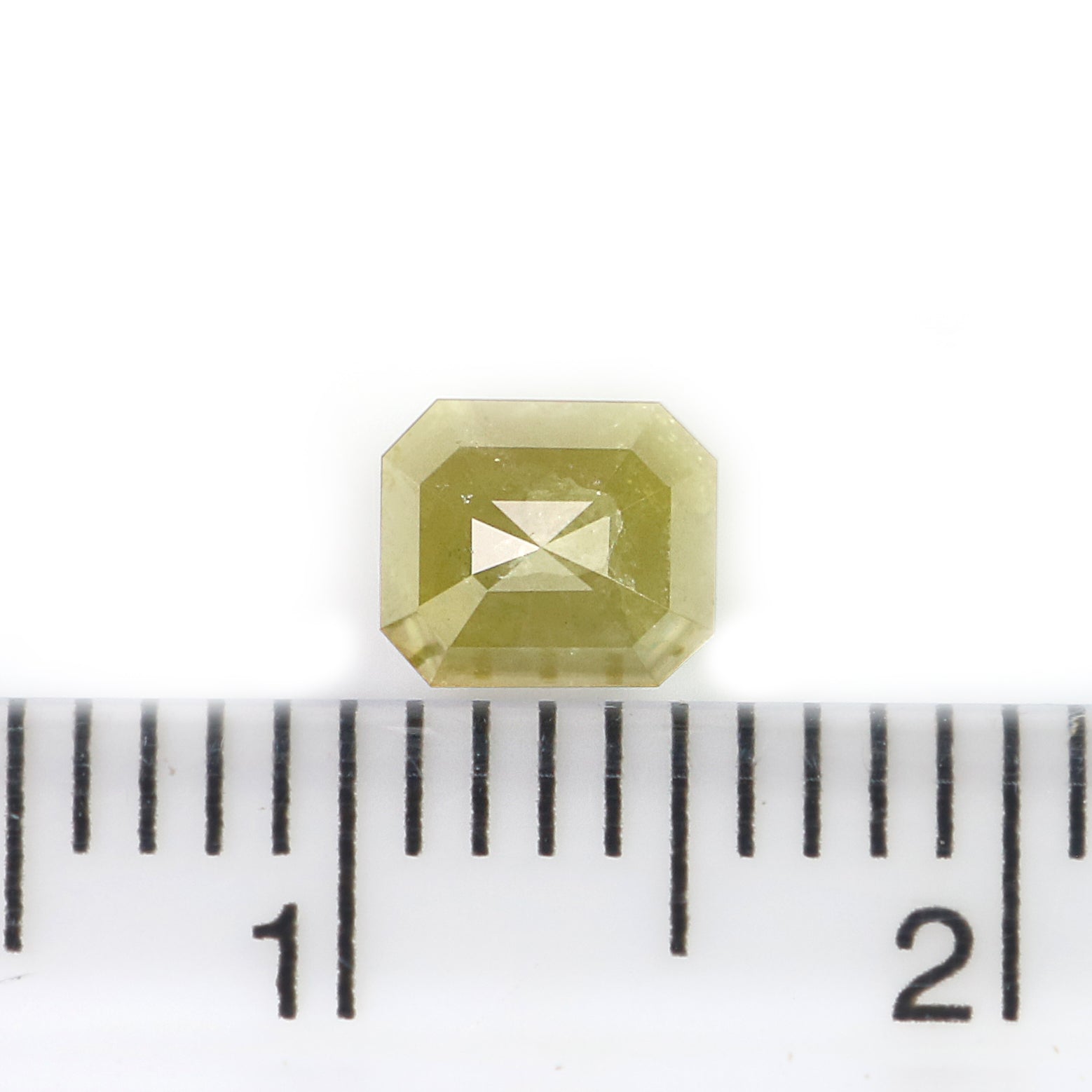 0.73 Ct Natural Loose Emerald Shape Diamond Yellow Color Emerald Diamond 5.05 MM Natural Loose Yellow Color Emerald Rose Cut Diamond N2651