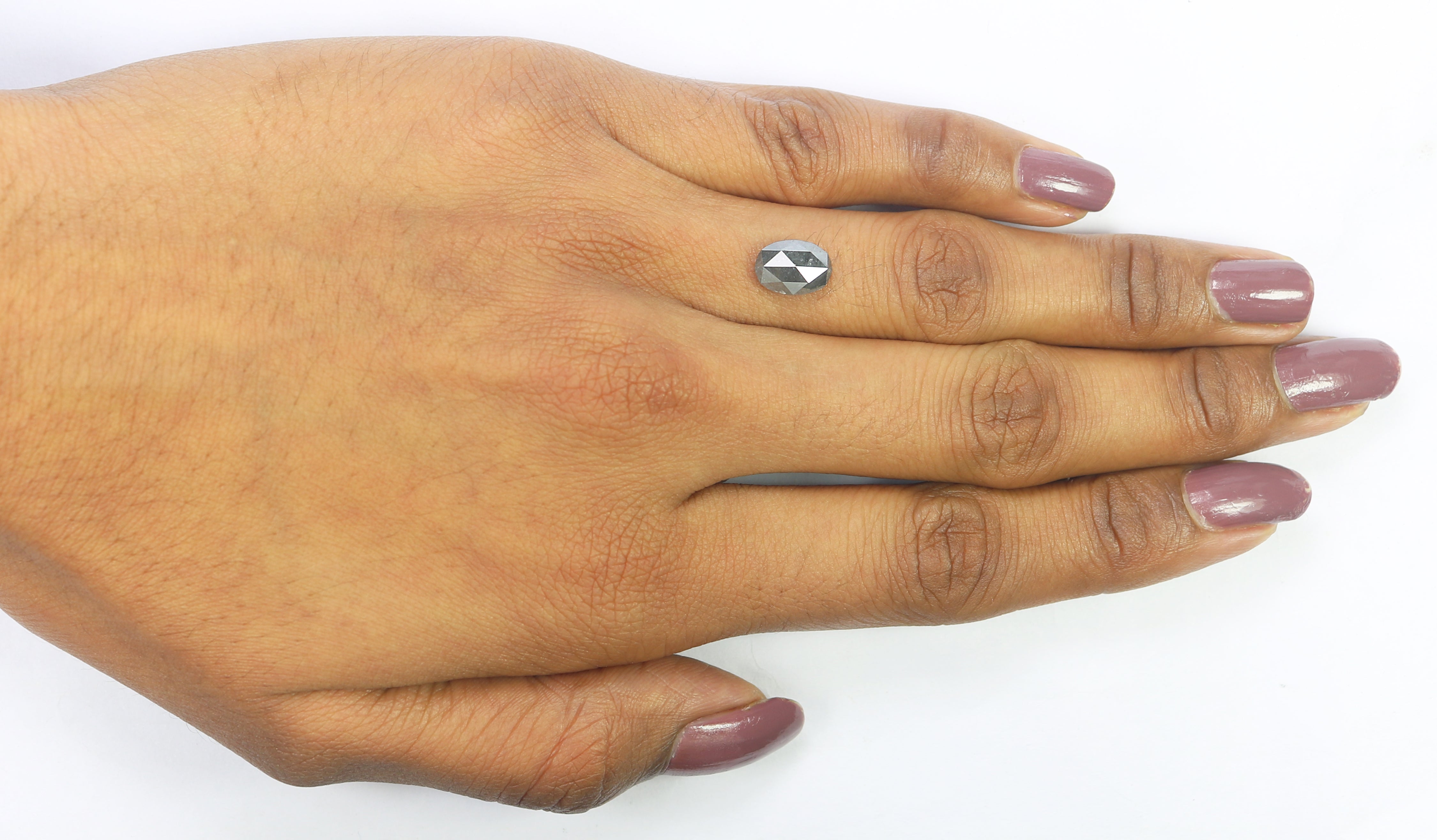 1.60 CT Natural Loose Oval Shape Diamond Salt And Pepper Oval Rose Cut Diamond 8.90 MM Black Grey Color Oval Shape Rose Cut Diamond QL2123