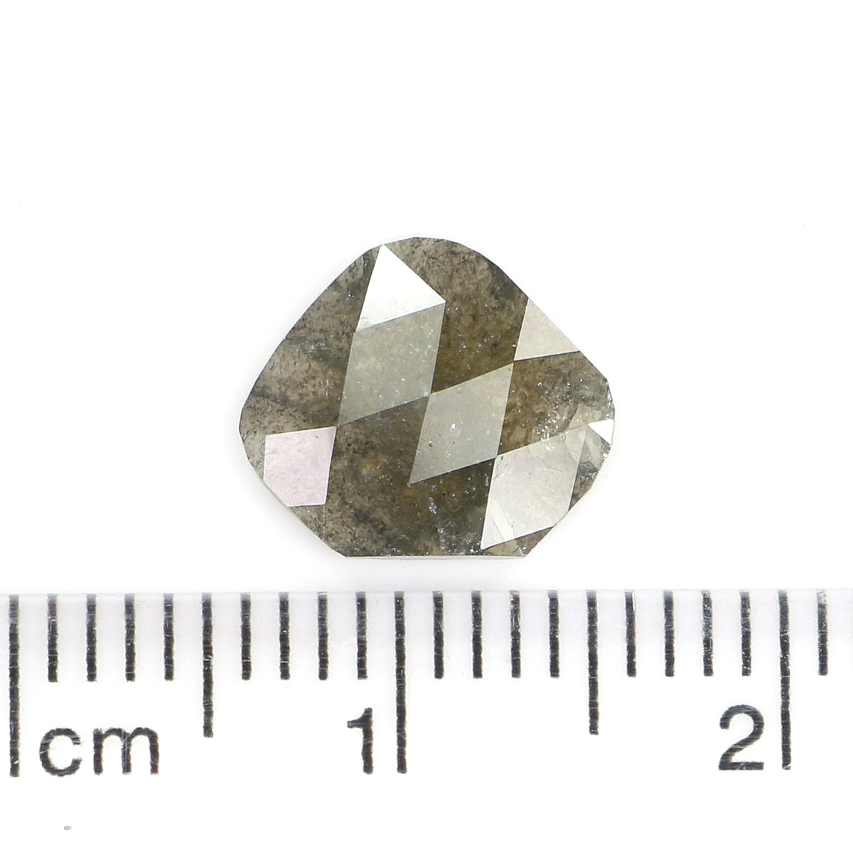 Natural Slice Salt and Pepper Diamond 1.37 CT Loose Rose Cut Black Grey Stone 9.79 MM Rustic Diamond For Custom Engagement Ring L3698