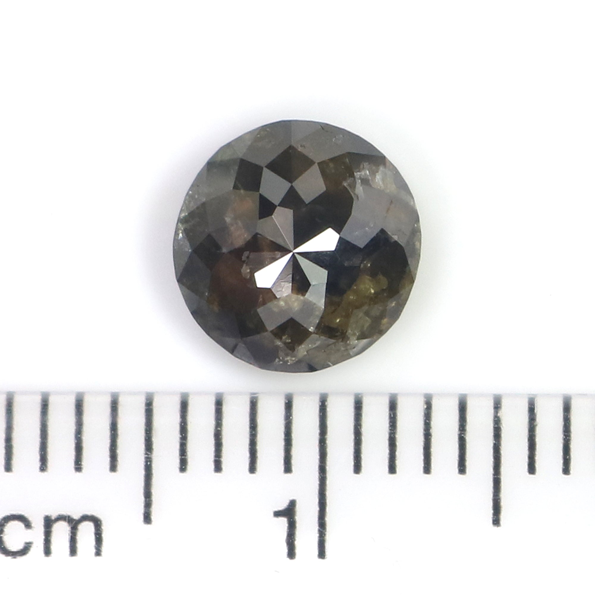 Natural Round Black Color Diamond 1.51 CT Loose Round Rose Cut Brown Color Stone 7.23 MM Rustic Diamond For Custom Engagement Ring L3685