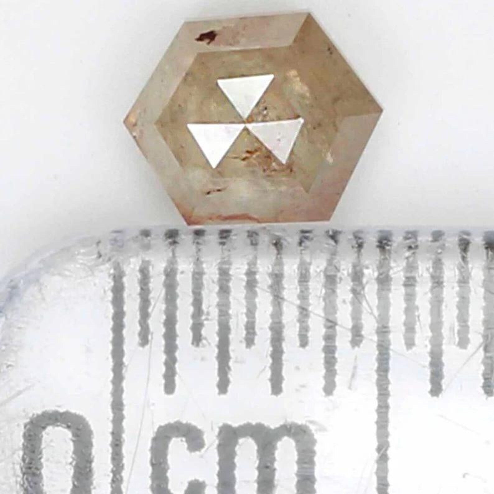 0.45 Ct Natural Loose Hexagon Shape Diamond Grey Color Hexagon Cut Diamond 4.95 MM Natural Loose Grey Color Hexagon Rose Cut Diamond NQ760