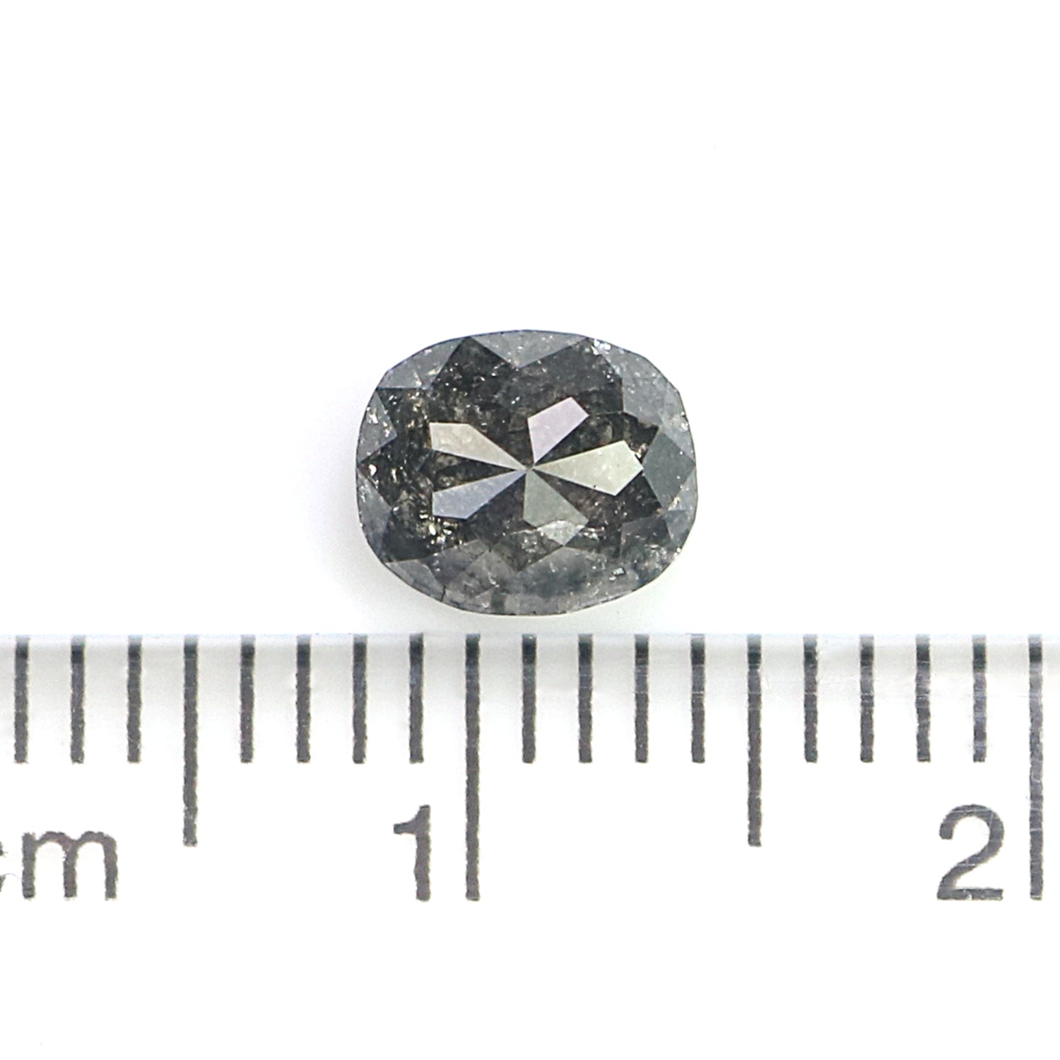 Natural Oval Salt and Pepper Diamond 0.89 CT Loose Oval Rose Cut Black Grey Stone 6.10 MM Rustic Diamond For Custom Engagement Ring L3628