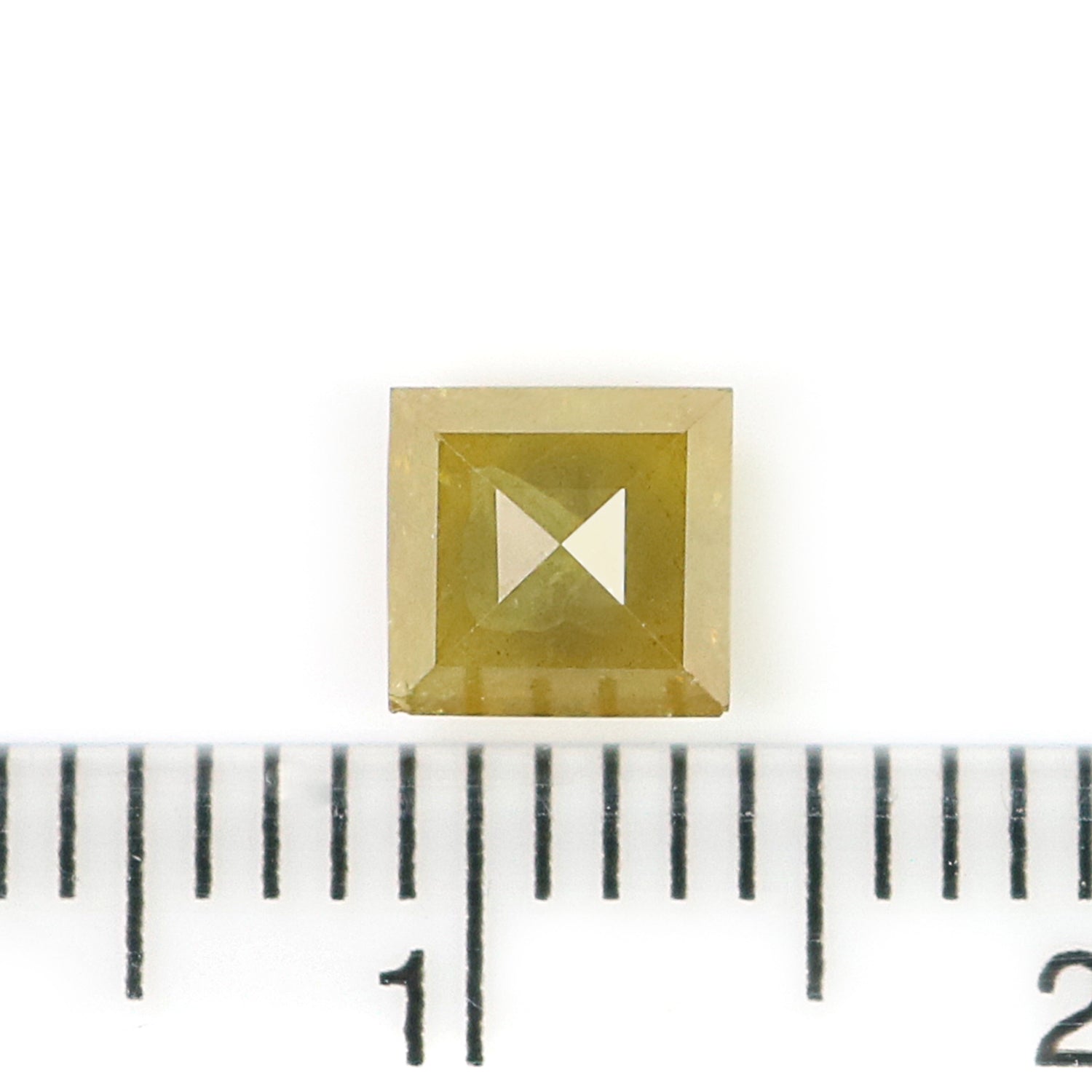 Natural Square Yellow Diamond 1.08 CT Loose Rose Cut Yellow Stone 5.00 MM Rustic Diamond Square Diamond For Custom Engagement Ring L3638